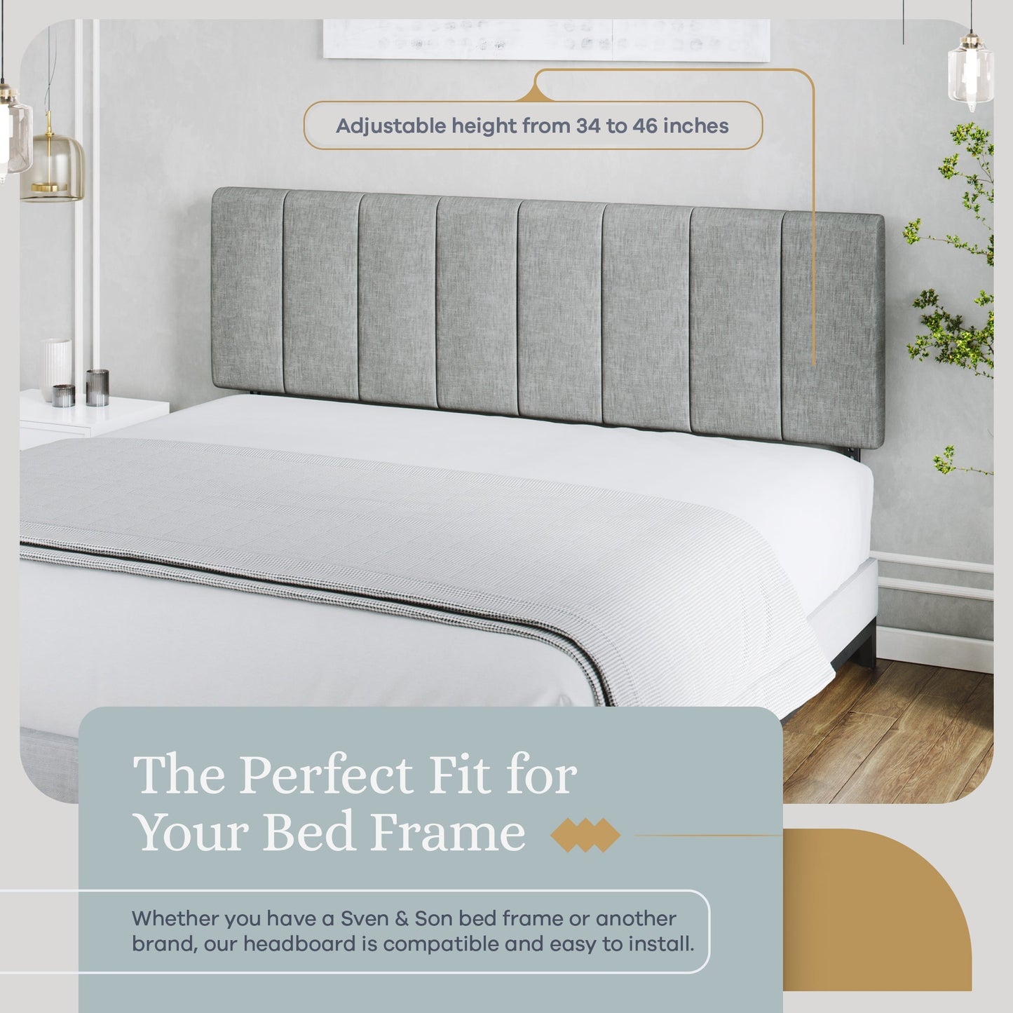 Tufted Mid-Rise Upholstered Headboard Furniture Sven & Son