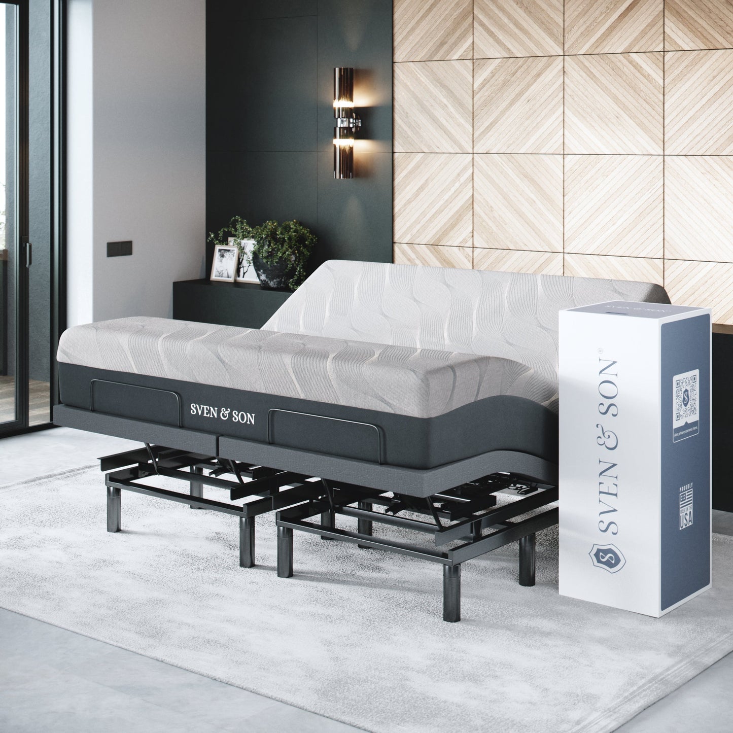Bliss Series Adjustable Bed Base + Choice of Mattress Bundle bundle Sven & Son King 14" Medium Soft