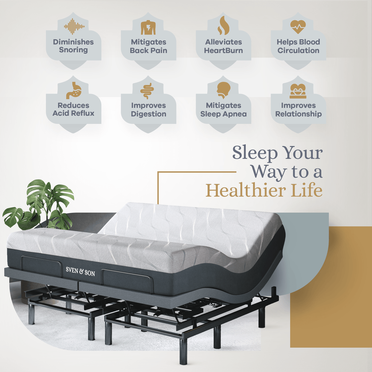Bliss Series Adjustable Bed Base + Choice of Mattress Bundle bundle Sven & Son