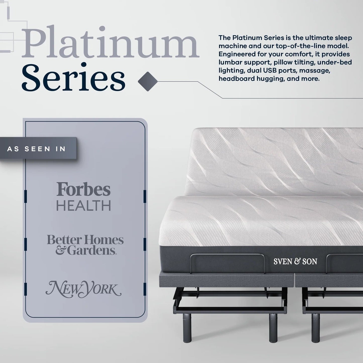 Platinum Series Adjustable Bed Base + Choice of Mattress Bundle bundle Sven & Son