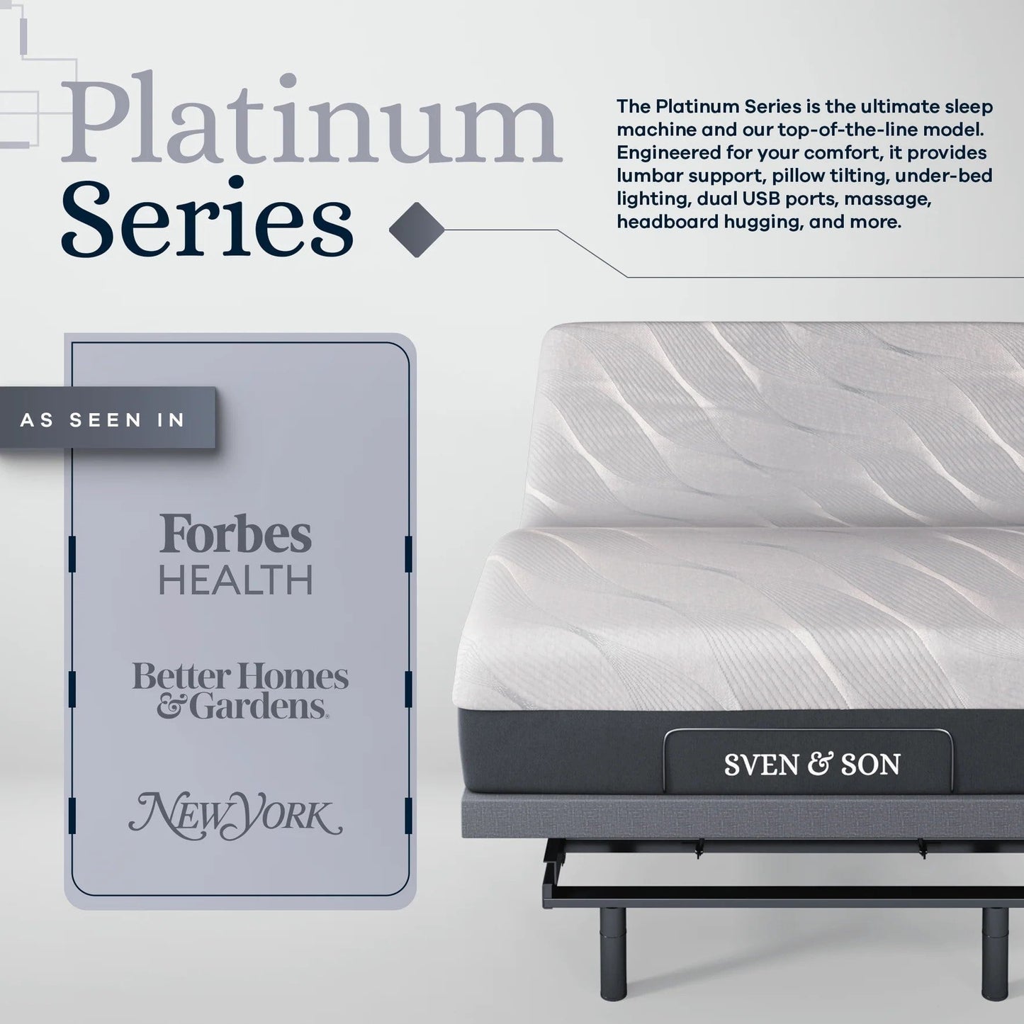 Platinum Series Adjustable Bed Base + Choice of Mattress Bundle bundle Sven & Son