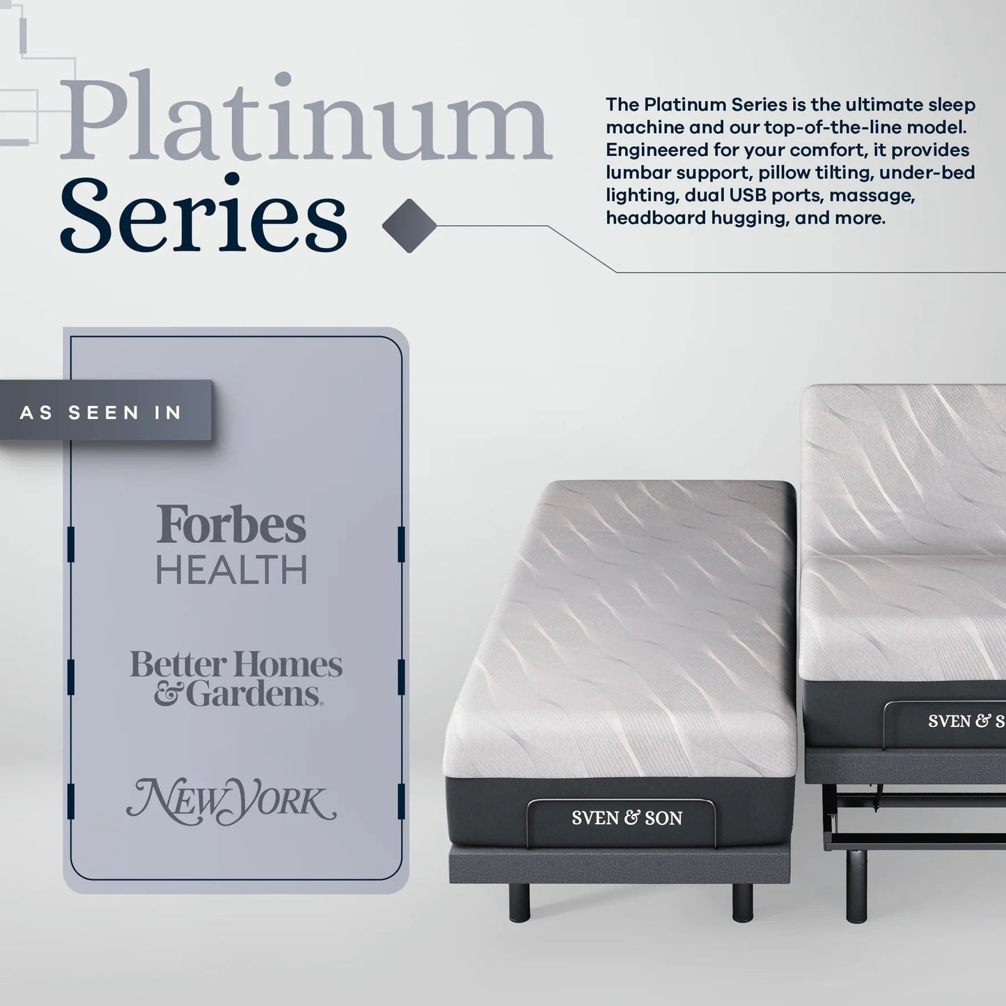 Platinum Series Adjustable Bed Base + Choice of Mattress Bundle bundle Sven & Son