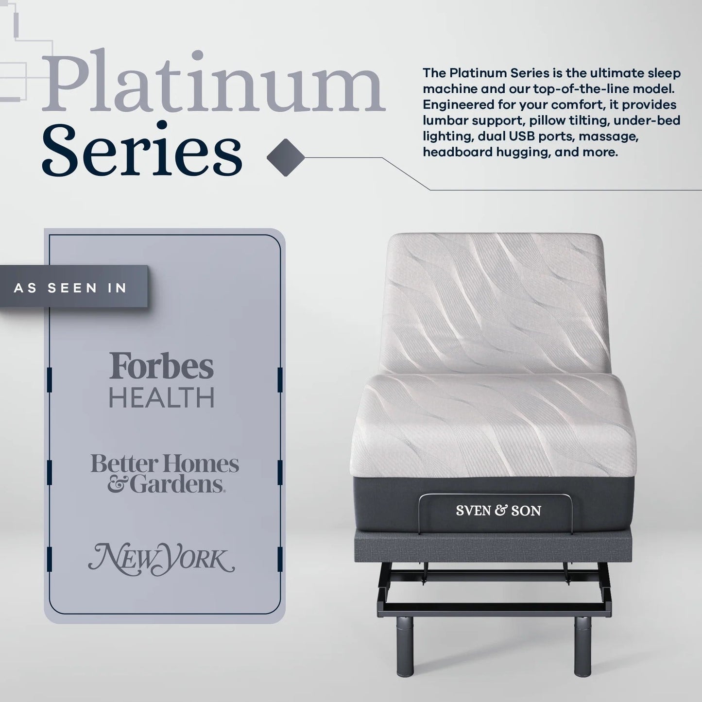 Platinum Series Adjustable Bed Base + Choice of Mattress Bundle bundle Sven & Son