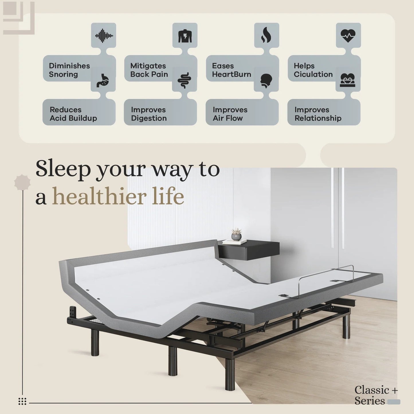 ClassicPlus+ Series Adjustable Bed Base + Choice of Mattress Bundle bundle Sven & Son