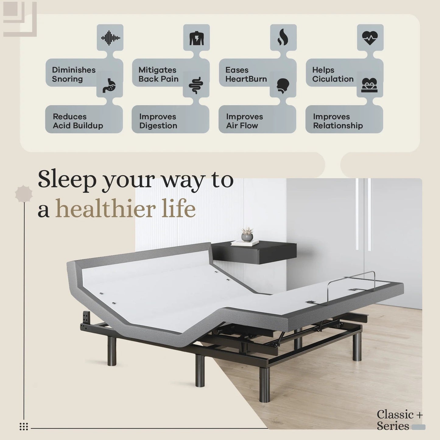 ClassicPlus+ Series Adjustable Bed Base + Choice of Mattress Bundle bundle Sven & Son