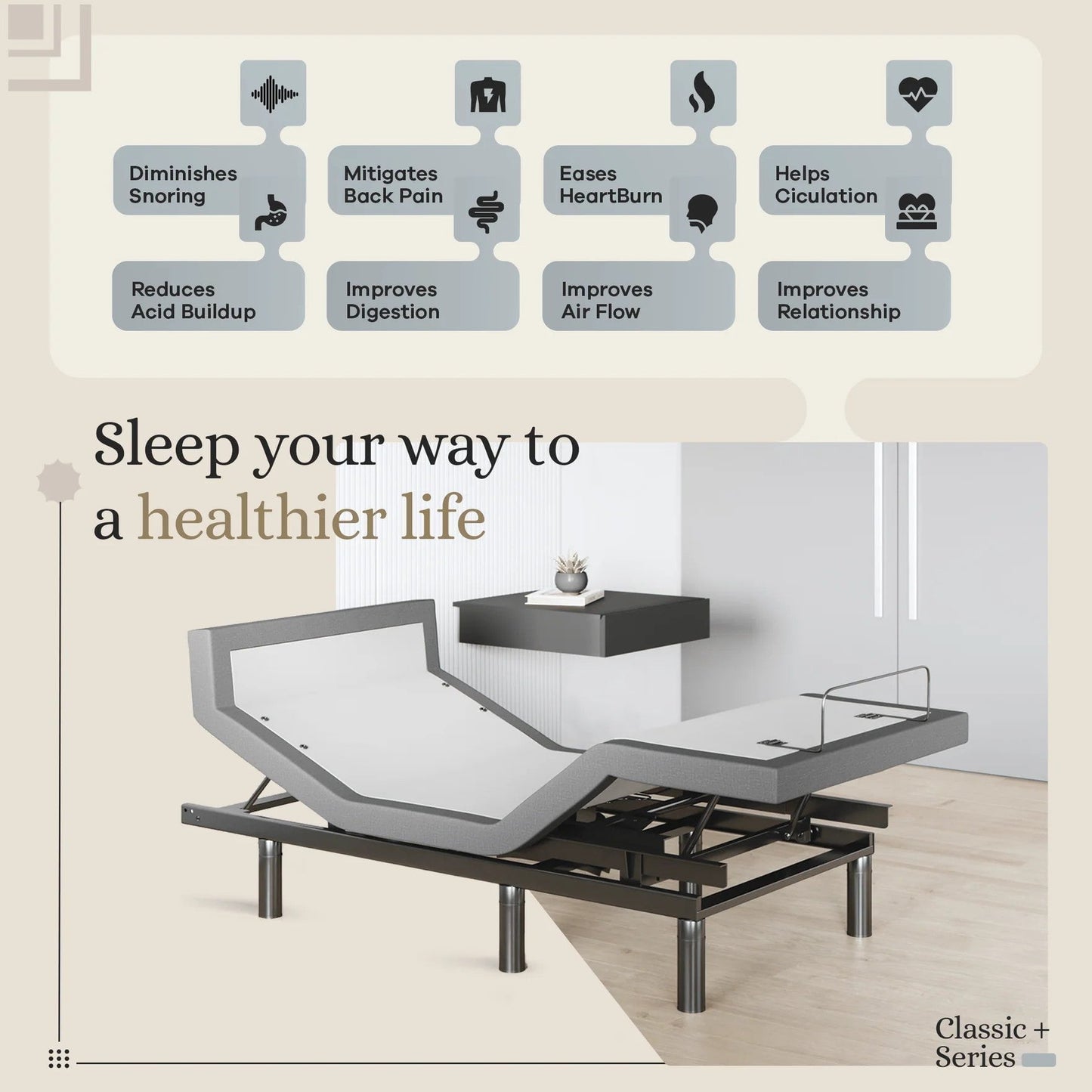 ClassicPlus+ Series Adjustable Bed Base + Choice of Mattress Bundle bundle Sven & Son