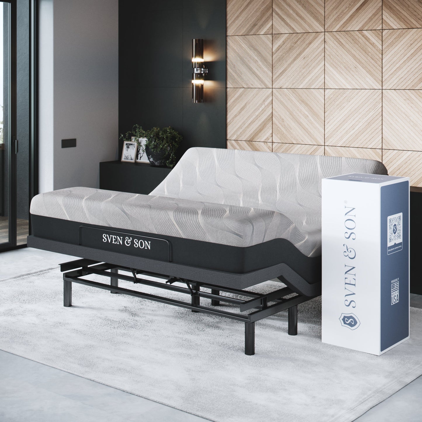 Bliss Series Adjustable Bed Base + Choice of Mattress Bundle bundle SVEN & SON® King 10" Firm