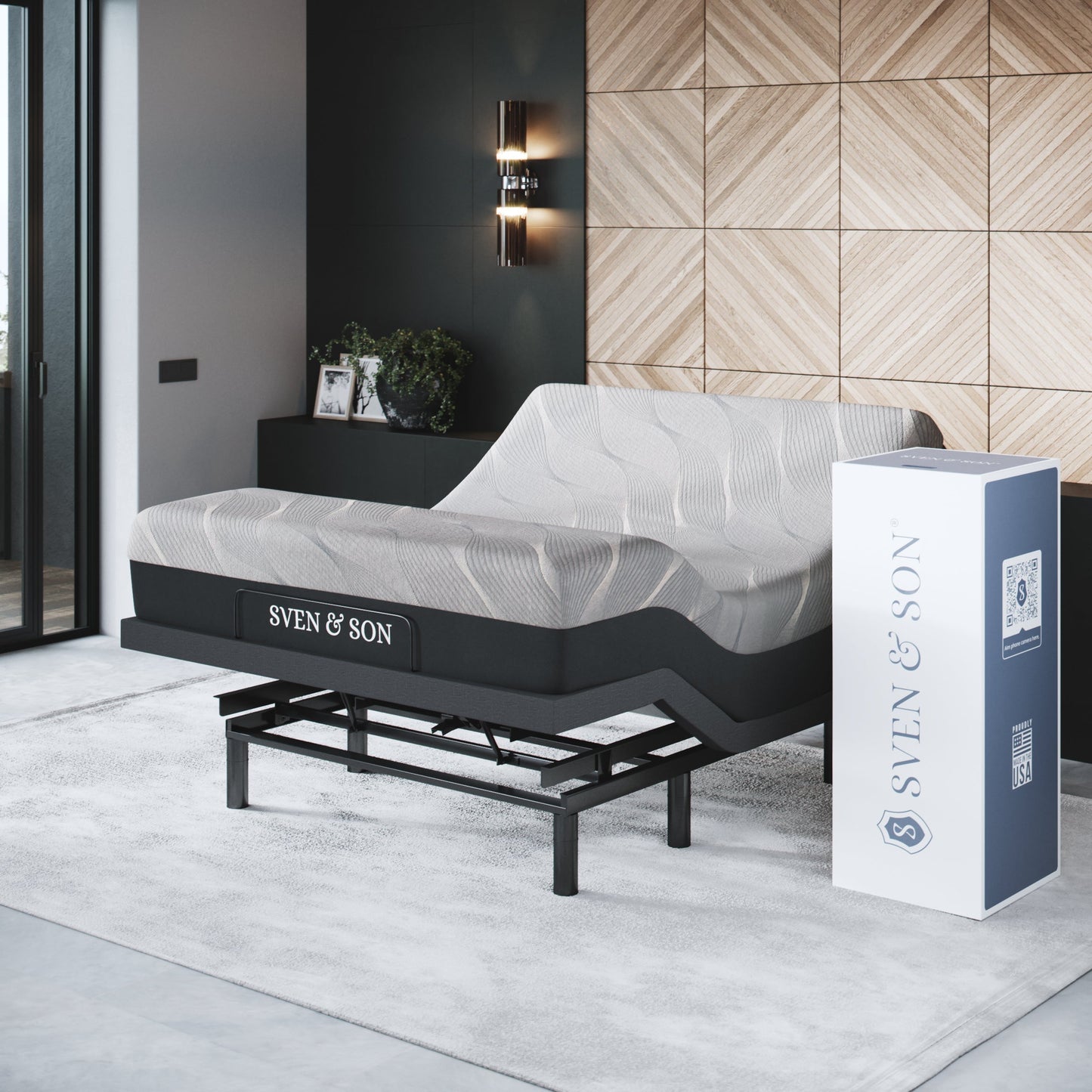 Bliss Series Adjustable Bed Base + Choice of Mattress Bundle bundle SVEN & SON® Queen 12" Medium