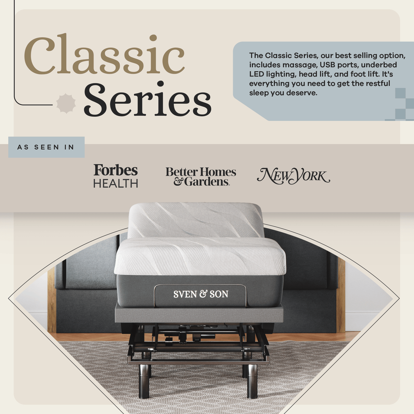 Classic Series Adjustable Bed Base + Choice of Mattress Bundle bundle SVEN & SON®
