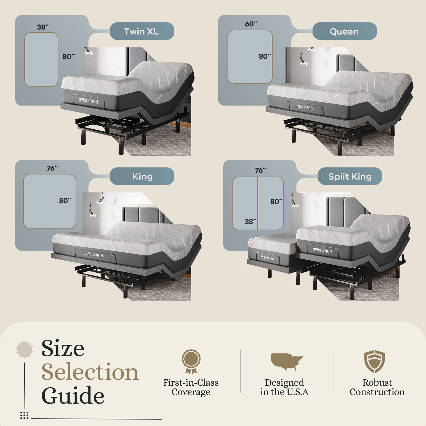Classic Series Adjustable Bed Base + Choice of Mattress Bundle bundle SVEN & SON®