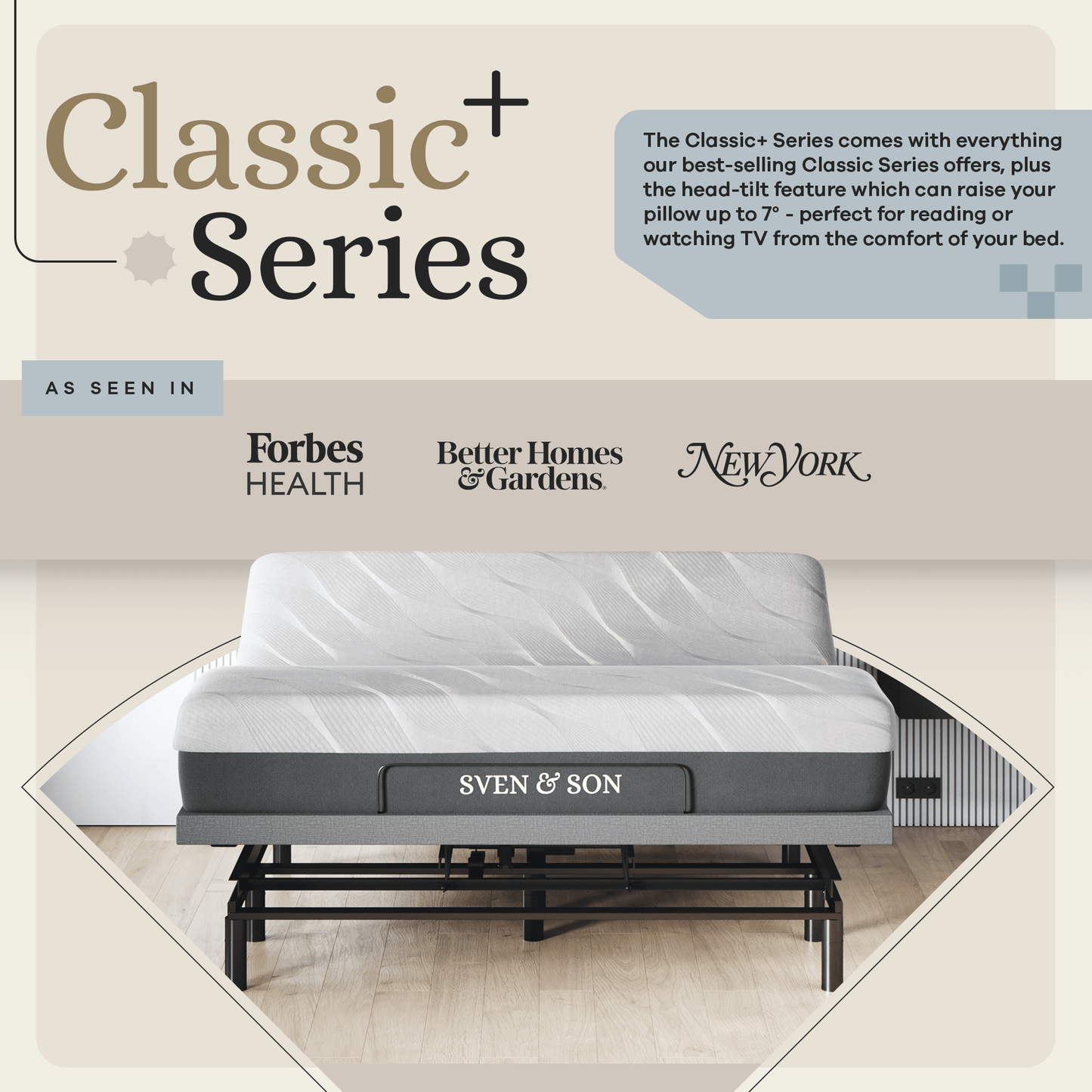 Classic+ Series Adjustable Bed Base + Choice of Mattress Bundle bundle SVEN & SON®