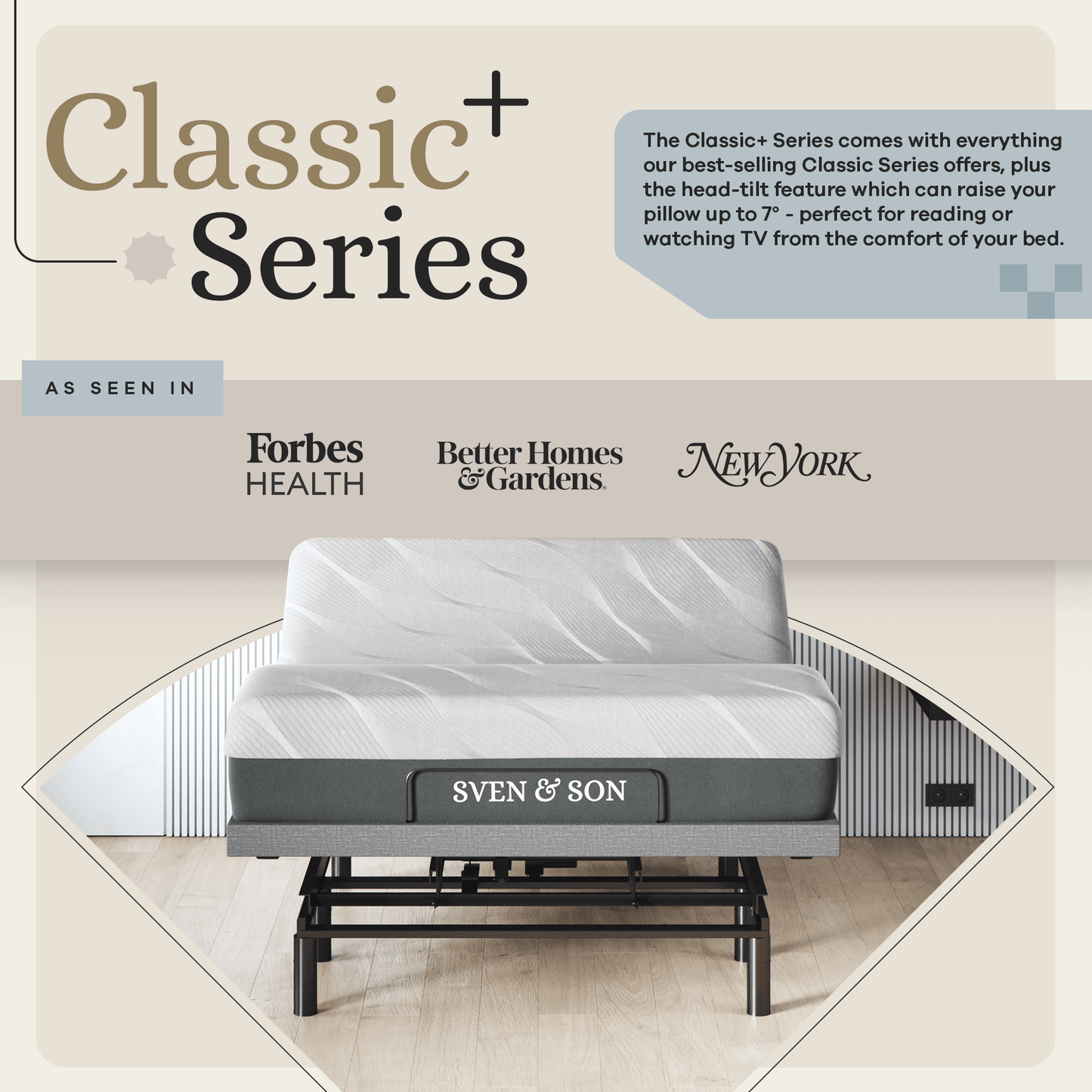 Classic+ Series Adjustable Bed Base + Choice of Mattress Bundle bundle SVEN & SON®