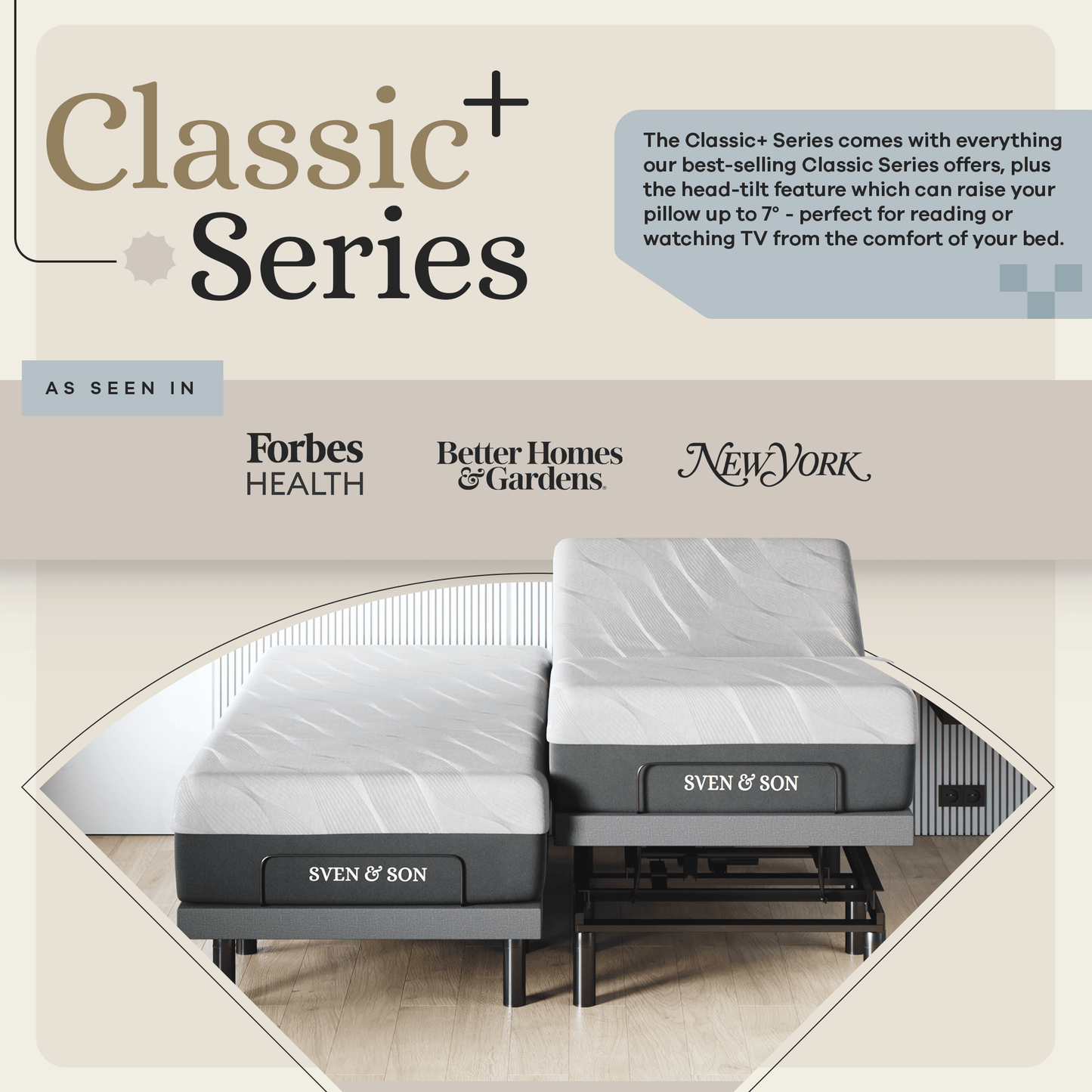 Classic+ Series Adjustable Bed Base + Choice of Mattress Bundle bundle SVEN & SON®