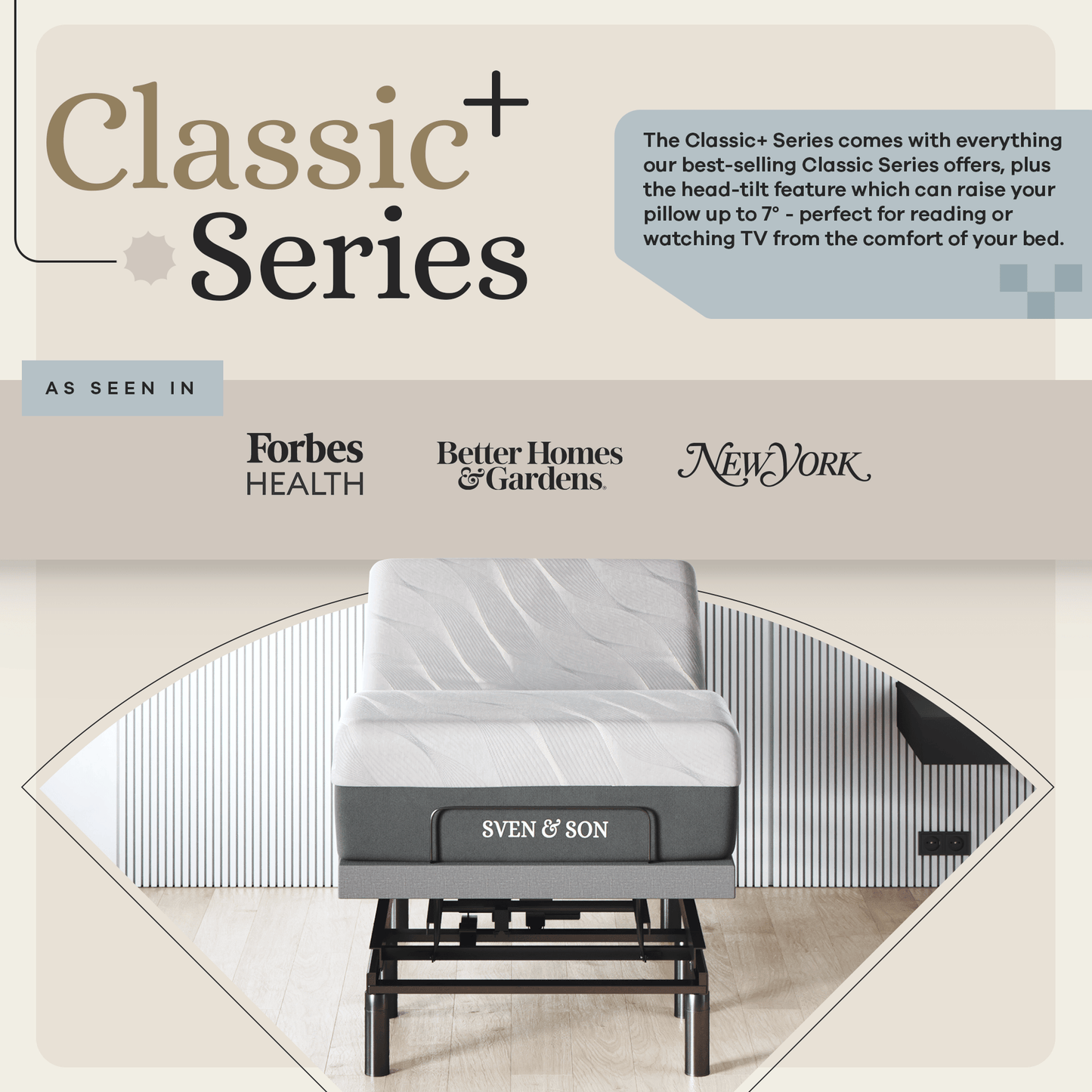 Classic+ Series Adjustable Bed Base + Choice of Mattress Bundle bundle SVEN & SON®