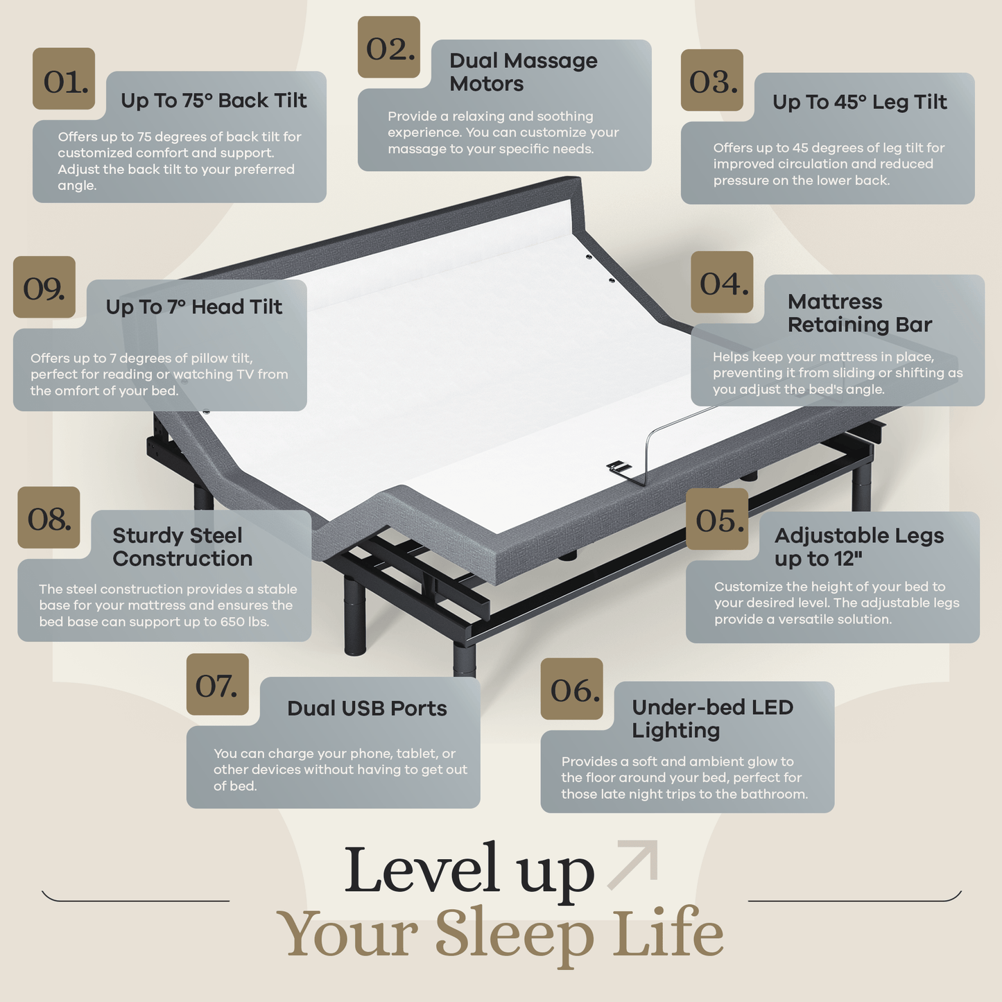 Classic+ Series Adjustable Bed Base + Choice of Mattress Bundle bundle SVEN & SON®