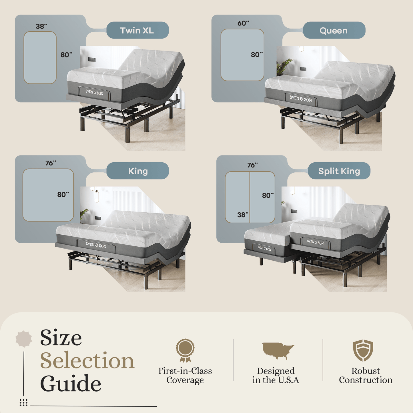 Classic+ Series Adjustable Bed Base + Choice of Mattress Bundle bundle SVEN & SON®