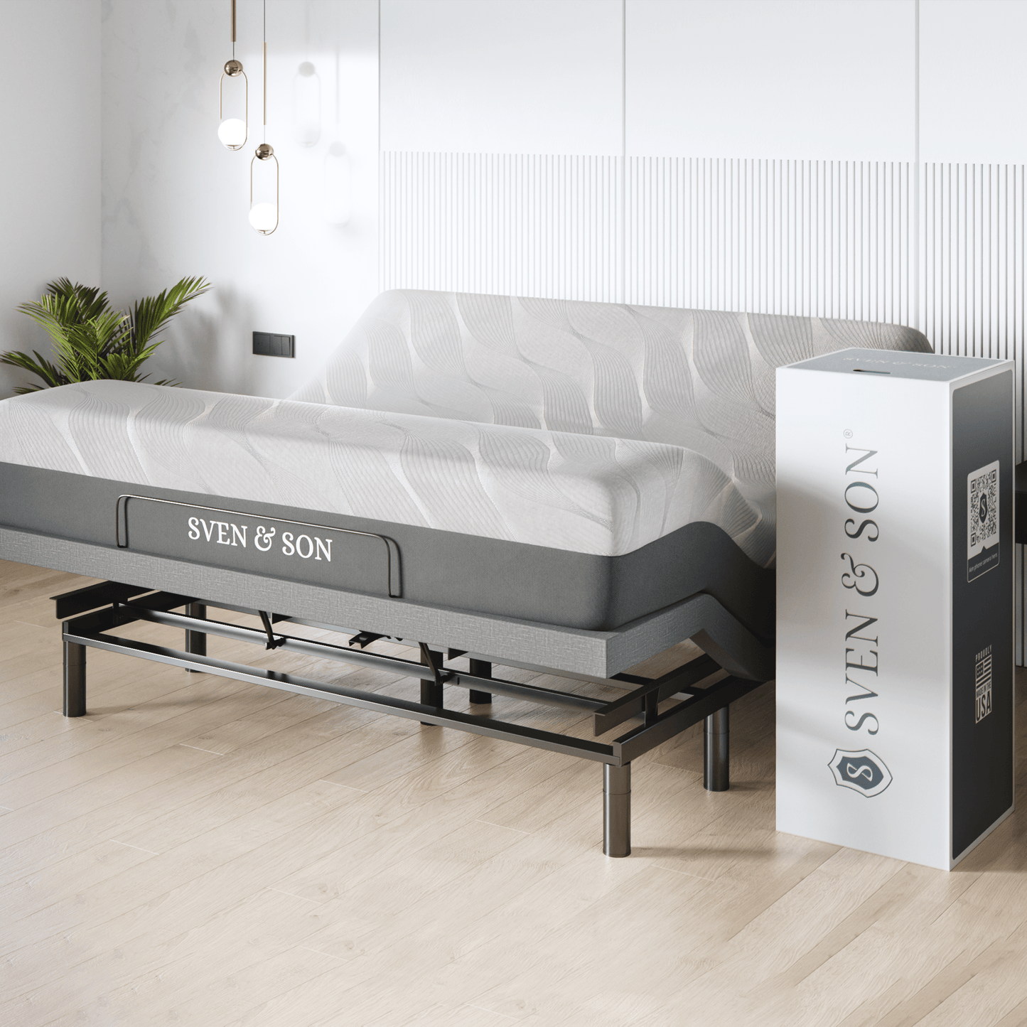 Classic+ Series Adjustable Bed Base + Choice of Mattress Bundle bundle SVEN & SON® King 14" Medium Soft