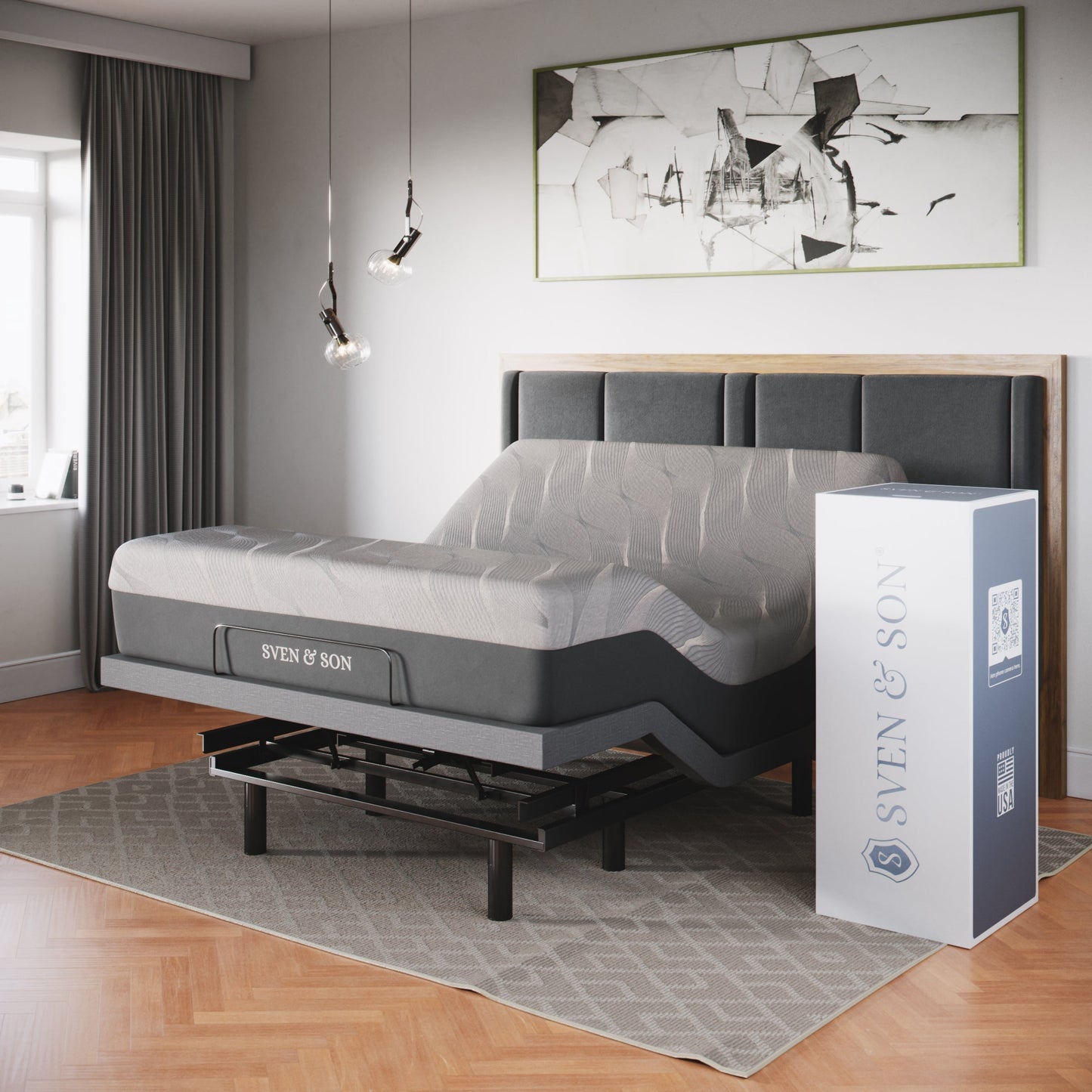 Classic Series Adjustable Bed Base + Choice of Mattress Bundle bundle SVEN & SON® Queen 14" Medium Soft