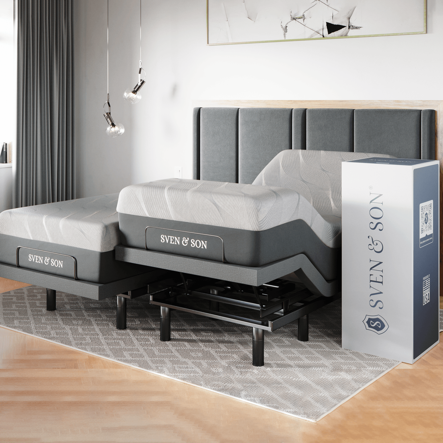 Classic Series Adjustable Bed Base + Choice of Mattress Bundle bundle SVEN & SON® Split-King 14" Medium Soft 