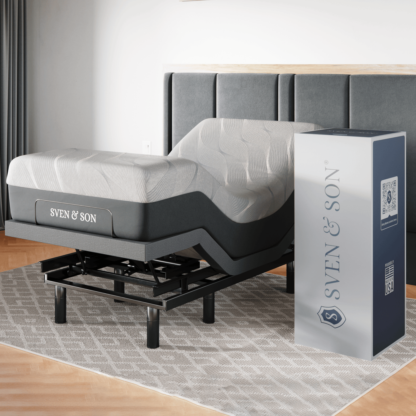 Classic Series Adjustable Bed Base + Choice of Mattress Bundle bundle SVEN & SON® Twin-XL 10" Firm