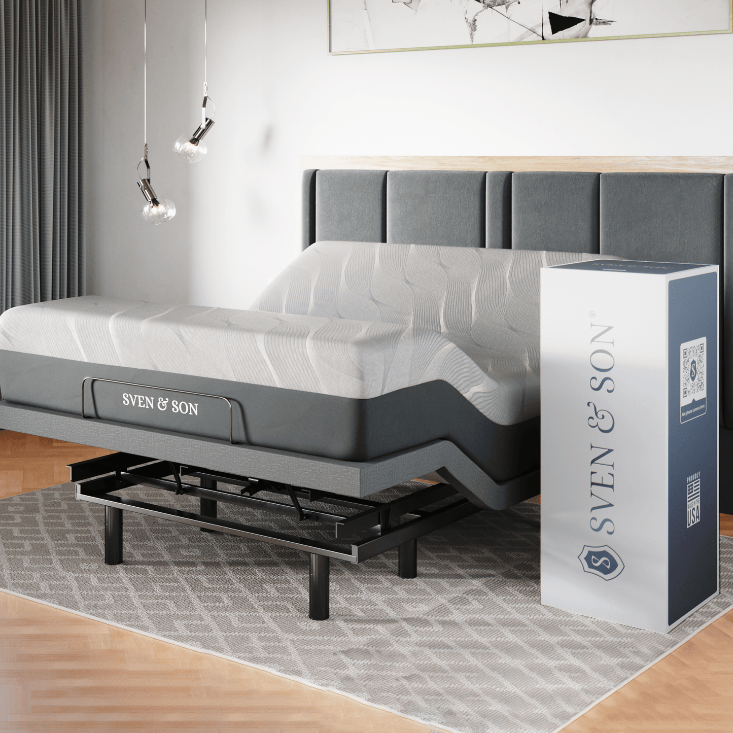 Classic Series Adjustable Bed Base + Choice of Mattress Bundle bundle SVEN & SON® Queen 12" Medium