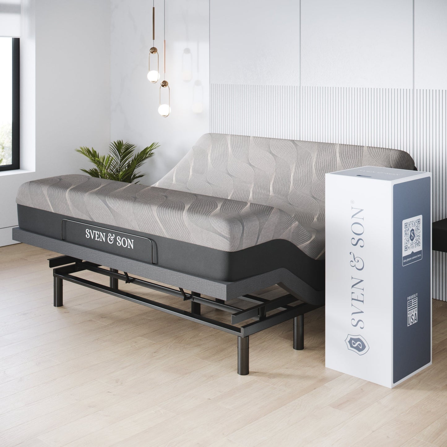 Classic+ Series Adjustable Bed Base + Choice of Mattress Bundle bundle SVEN & SON® King 10" Firm