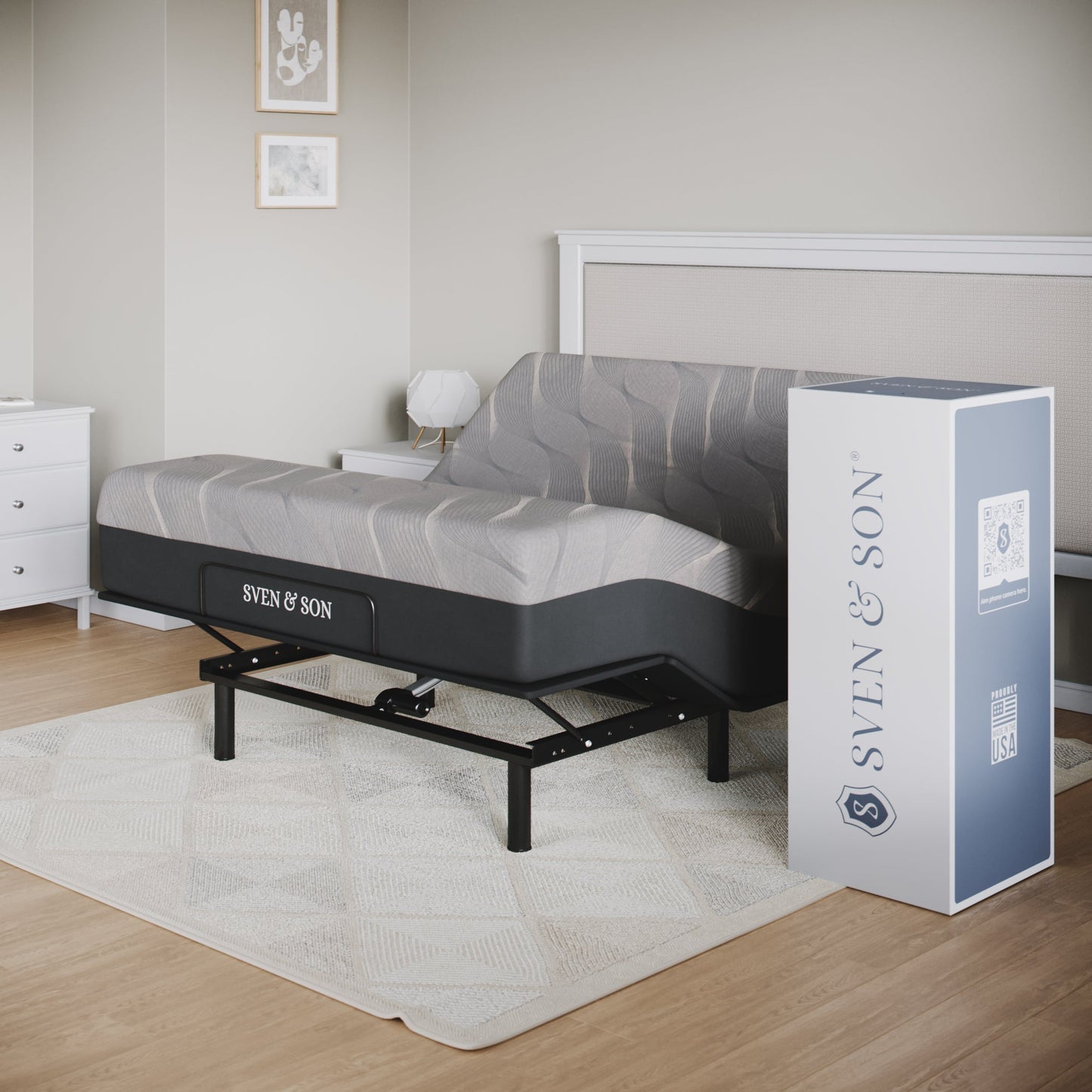 Essential Series Adjustable Bed Base + Choice of Mattress Bundle bundle SVEN & SON® Queen 10" Firm