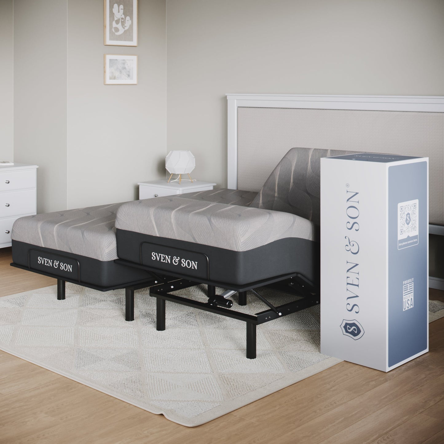Essential Series Adjustable Bed Base + Choice of Mattress Bundle bundle SVEN & SON® Split-King 14" Medium Soft