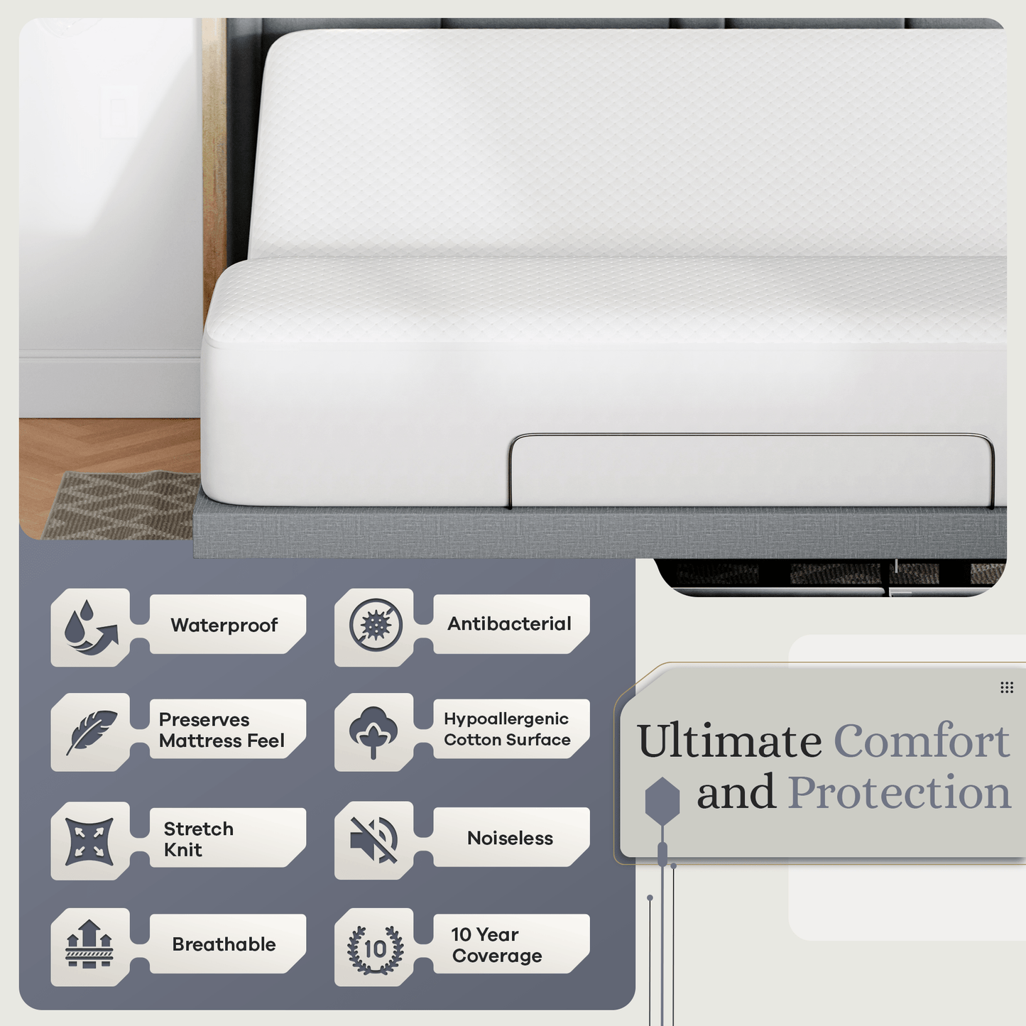 Premium Dimpled Stretch Knit Mattress Protector Bedding SVEN & SON® 