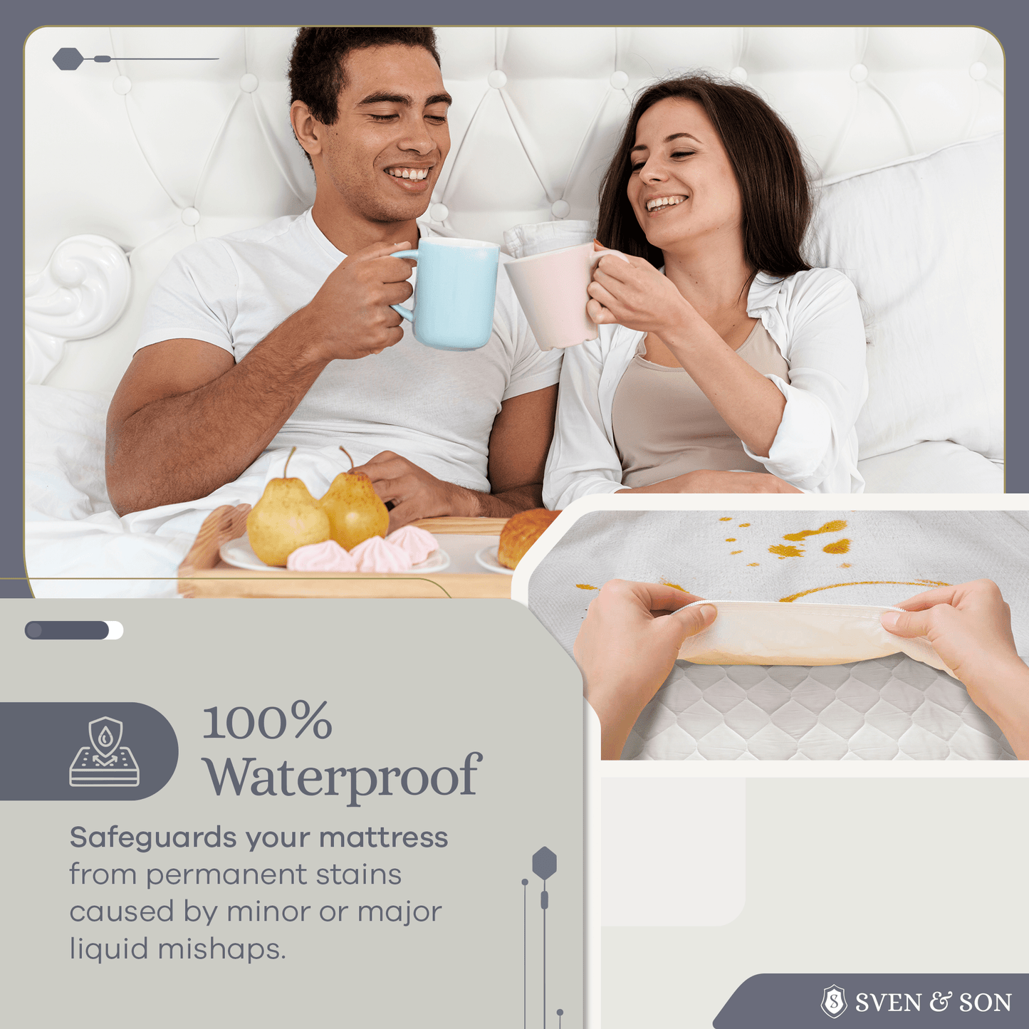Premium Dimpled Stretch Knit Mattress Protector Bedding SVEN & SON®