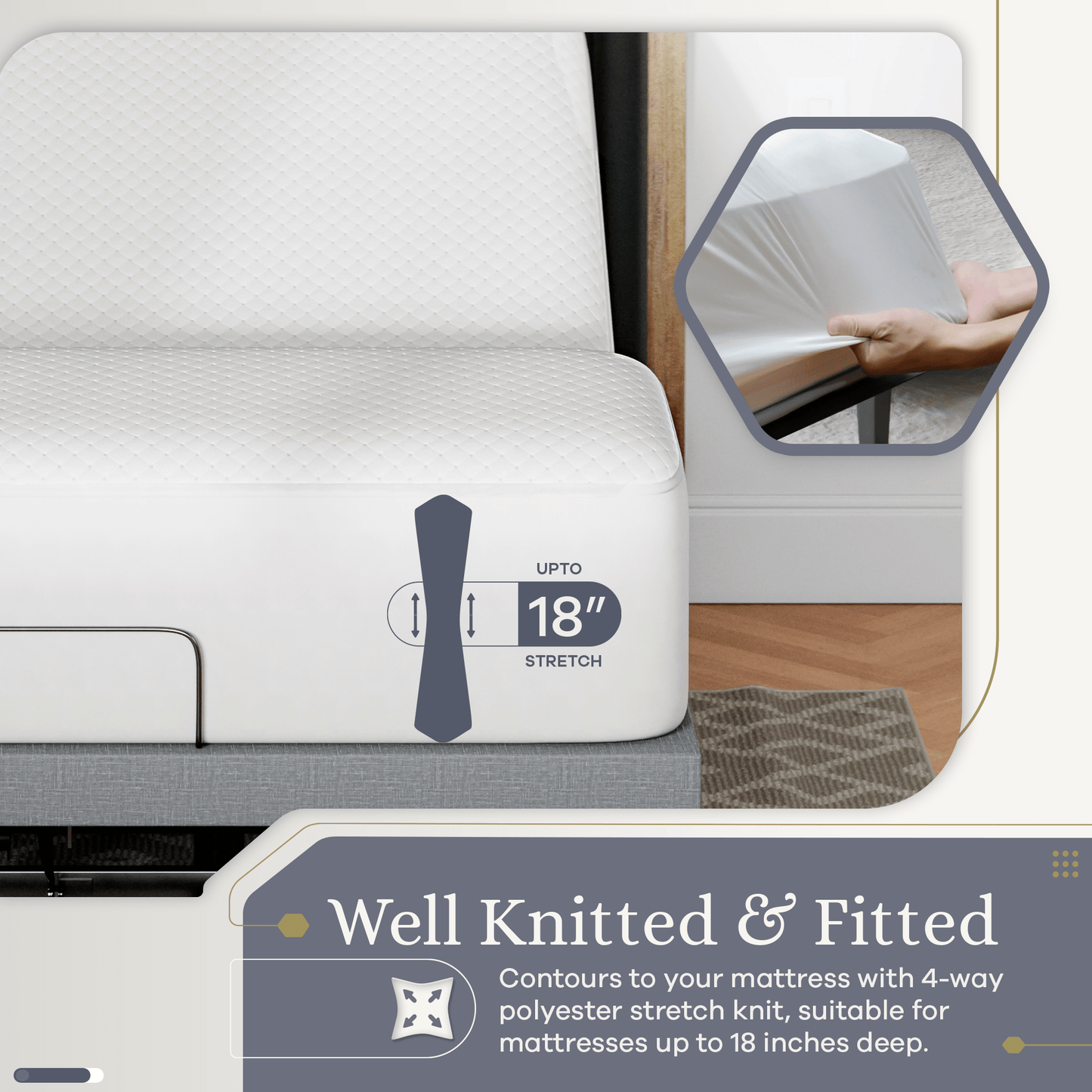 Premium Dimpled Stretch Knit Mattress Protector Bedding SVEN & SON®