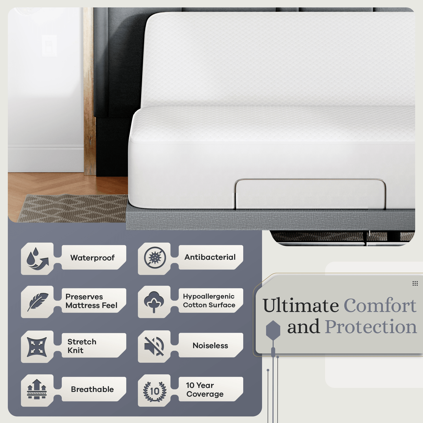 Premium Dimpled Stretch Knit Mattress Protector Bedding SVEN & SON®