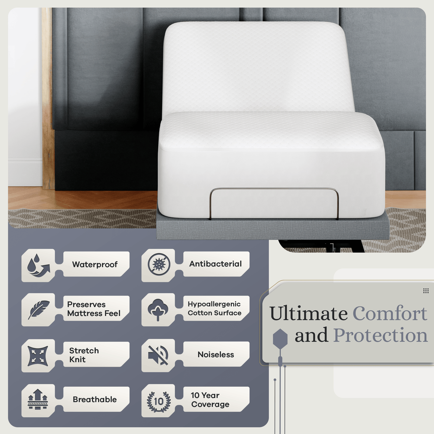 Premium Dimpled Stretch Knit Mattress Protector Bedding SVEN & SON®