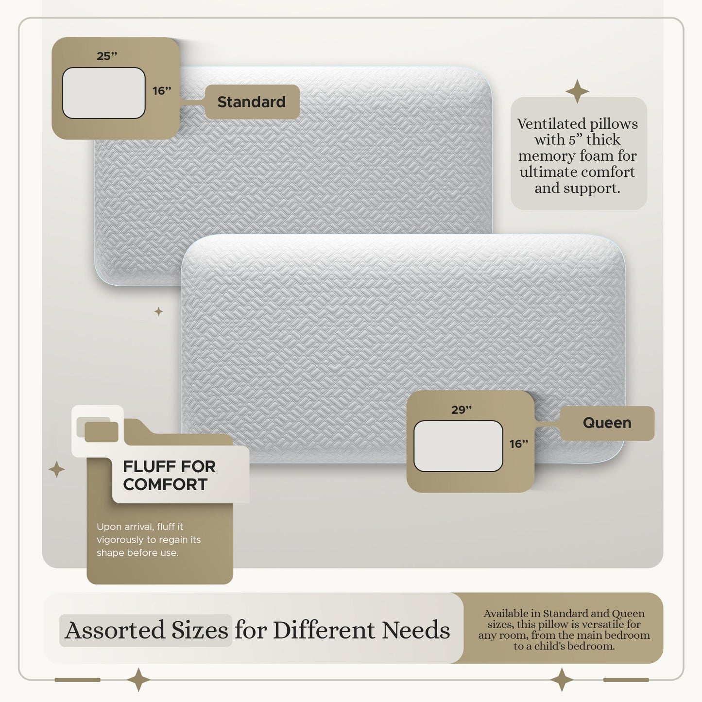 Premium Gel Memory Foam Pillow SVEN & SON® 