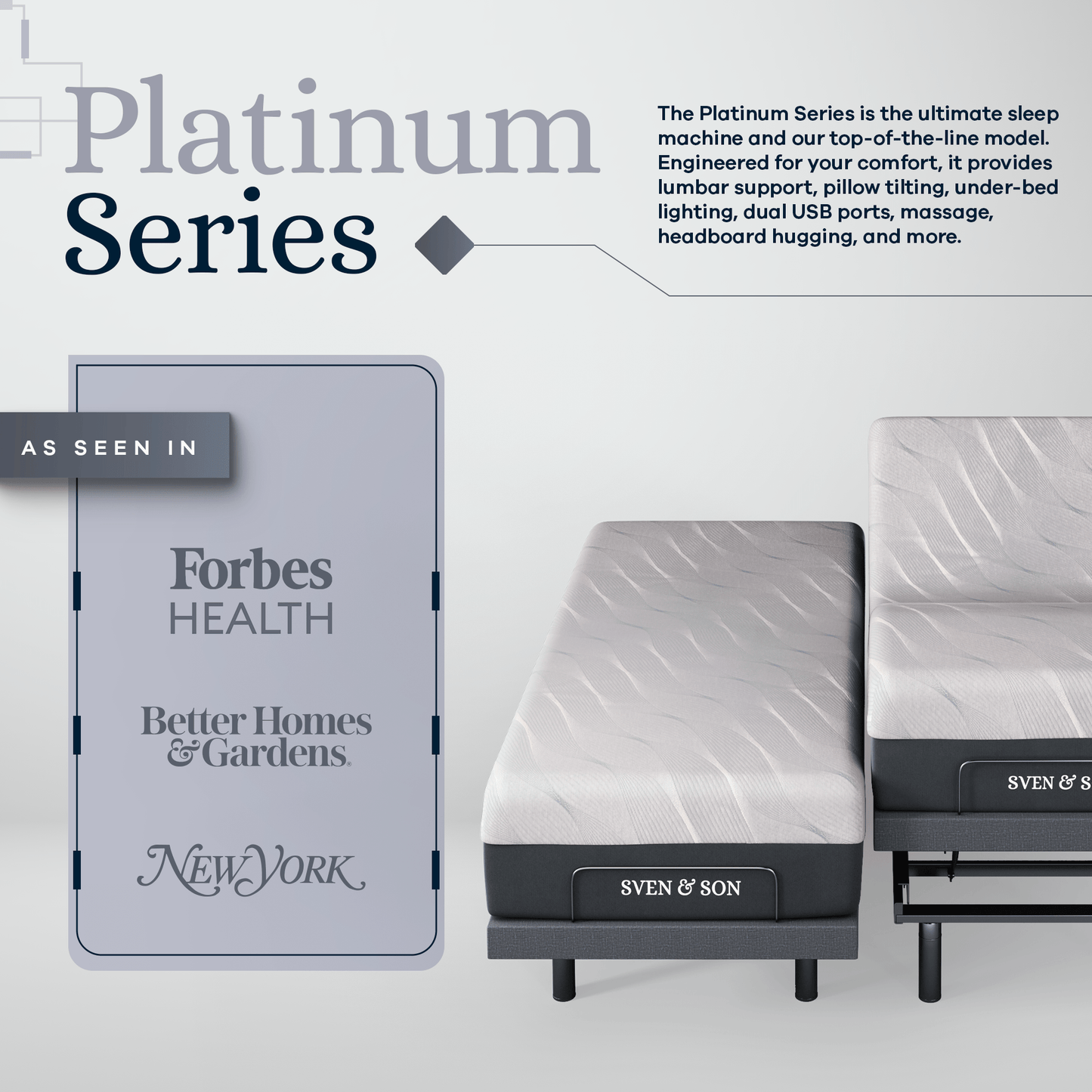 Platinum Series Adjustable Bed Base + Choice of Mattress Bundle bundle SVEN & SON®