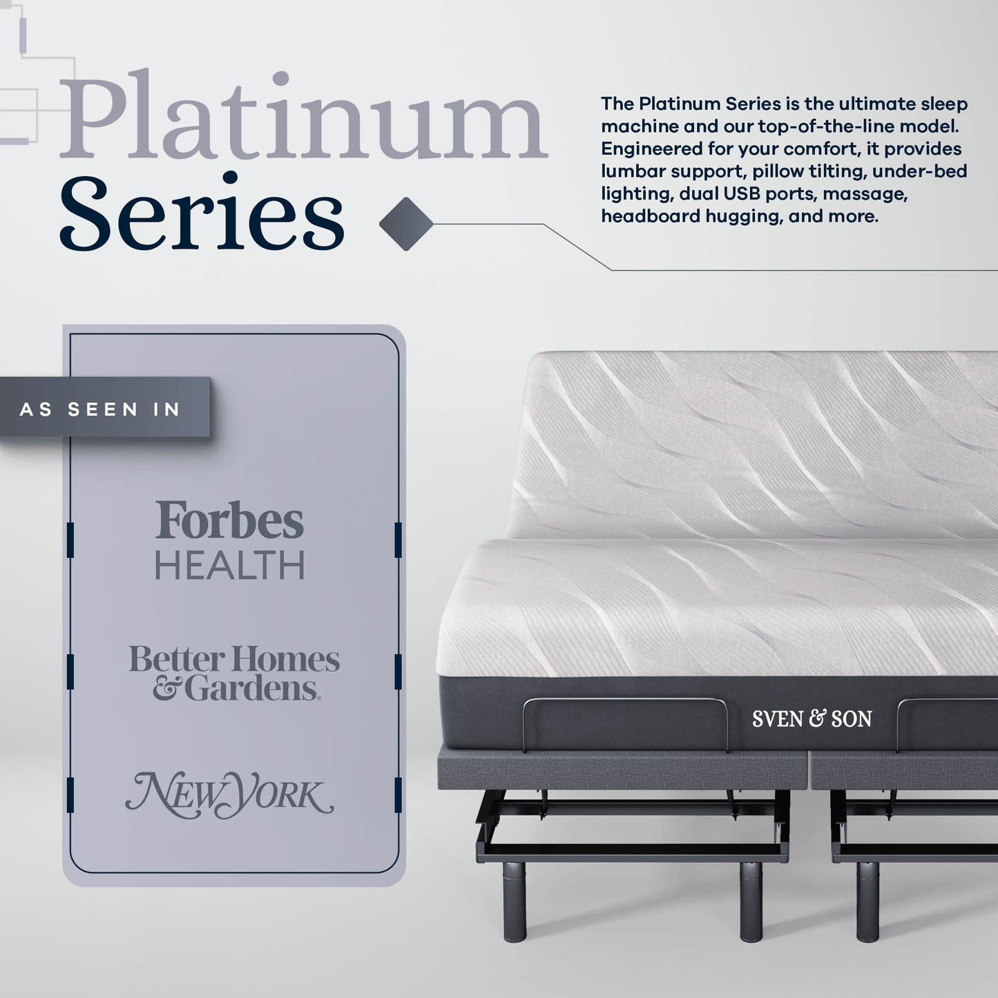 Platinum Series Adjustable Bed Base + Choice of Mattress Bundle bundle SVEN & SON®