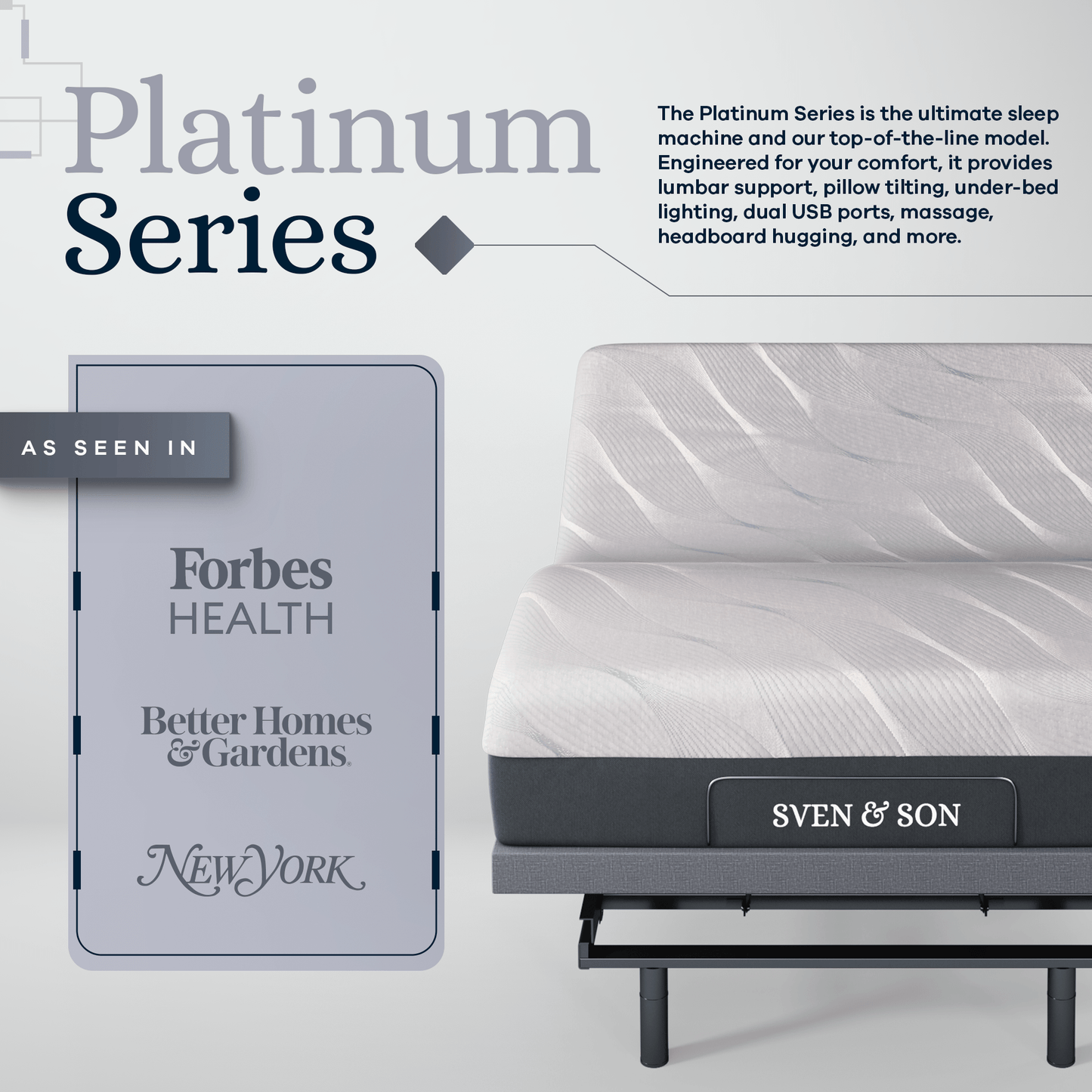 Platinum Series Adjustable Bed Base + Choice of Mattress Bundle bundle SVEN & SON®