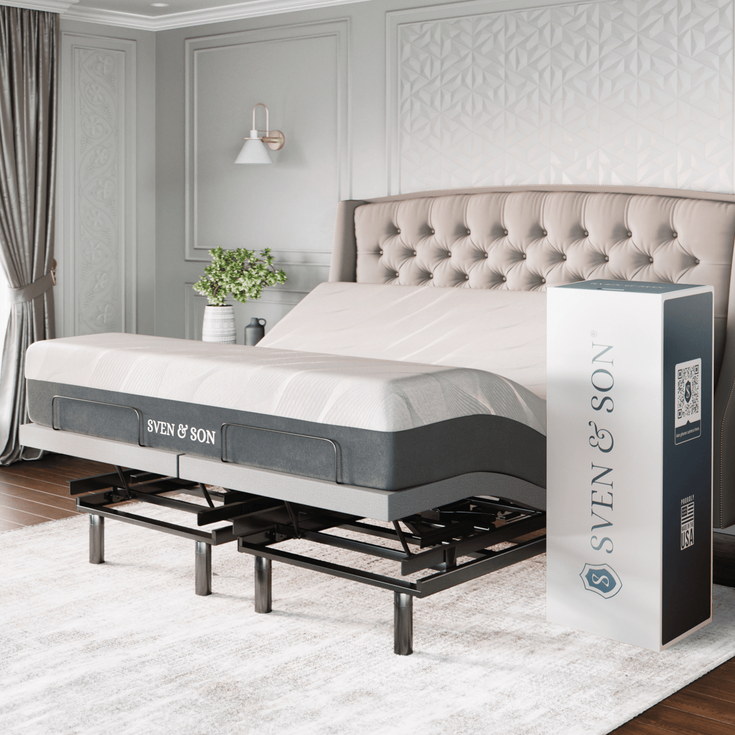 Platinum Series Adjustable Bed Base + Choice of Mattress Bundle bundle SVEN & SON® California King 14" Medium Soft