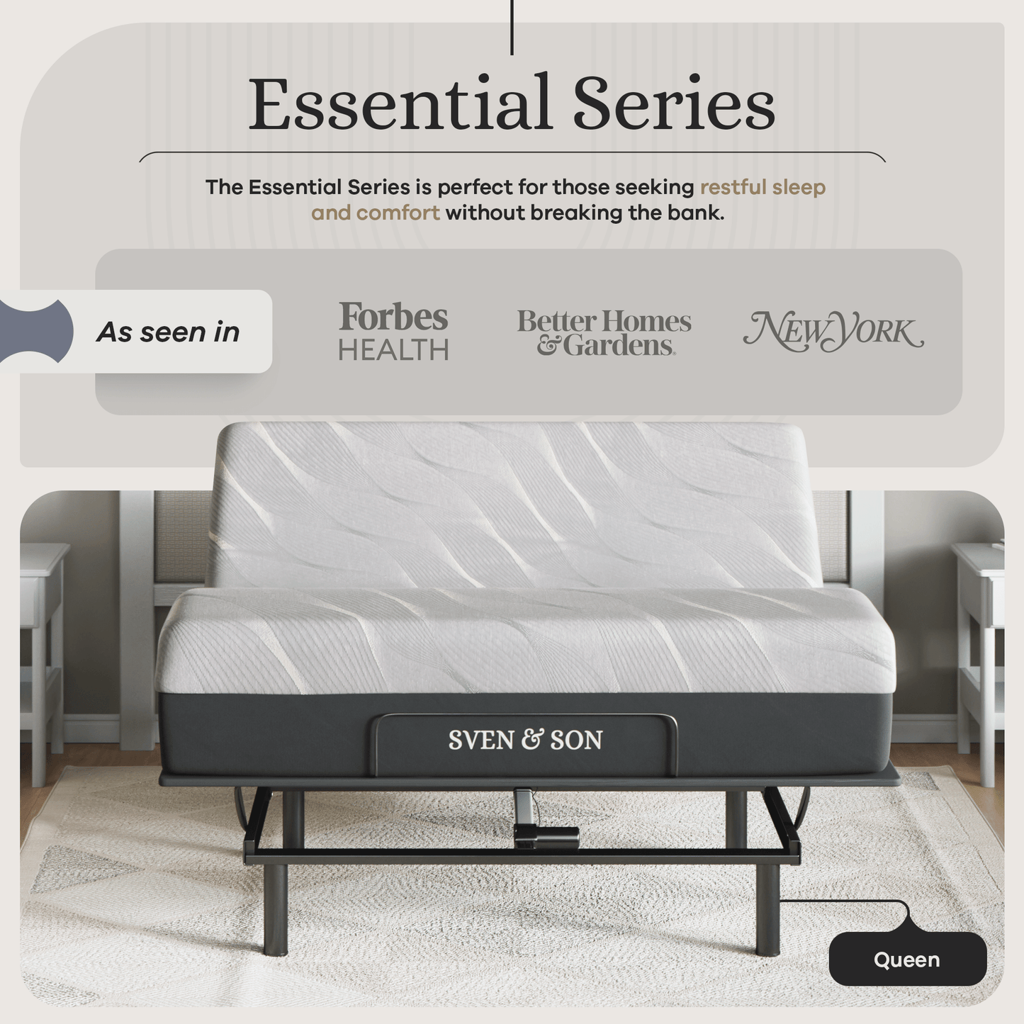 Essential Series Adjustable Bed Base + Choice of Mattress Bundle bundle SVEN & SON®