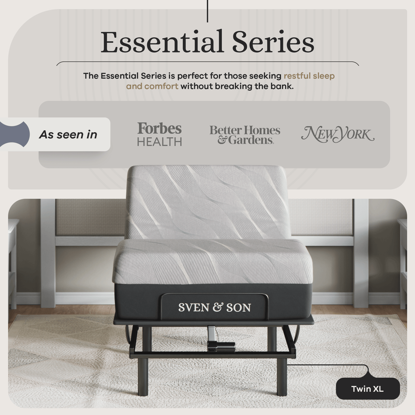 Essential Series Adjustable Bed Base + Choice of Mattress Bundle bundle SVEN & SON®