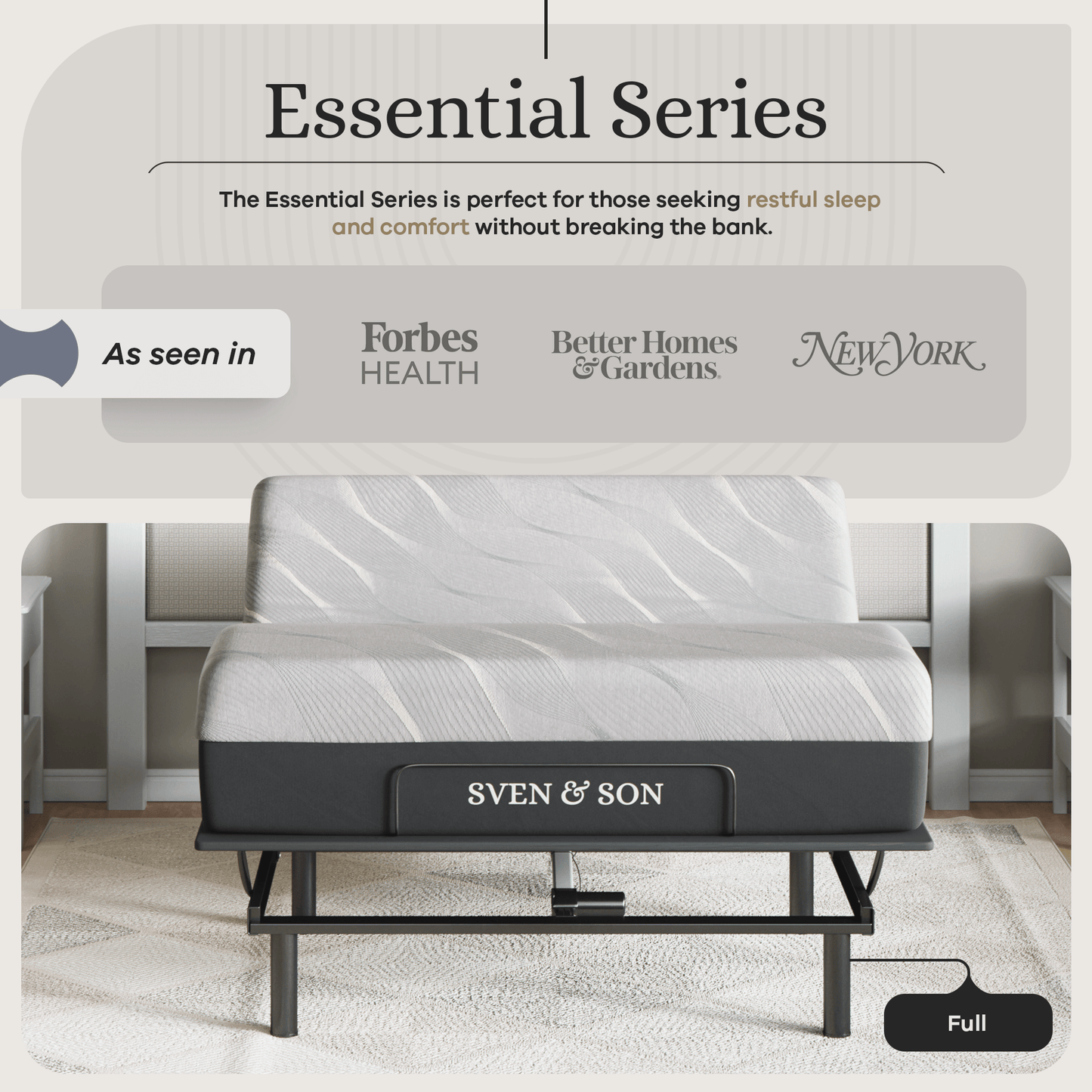 Essential Series Adjustable Bed Base + Choice of Mattress Bundle bundle SVEN & SON®