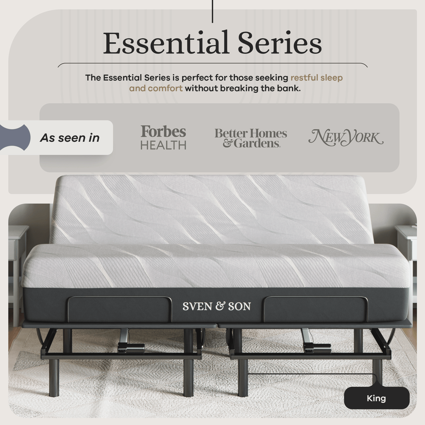 Essential Series Adjustable Bed Base + Choice of Mattress Bundle bundle SVEN & SON®