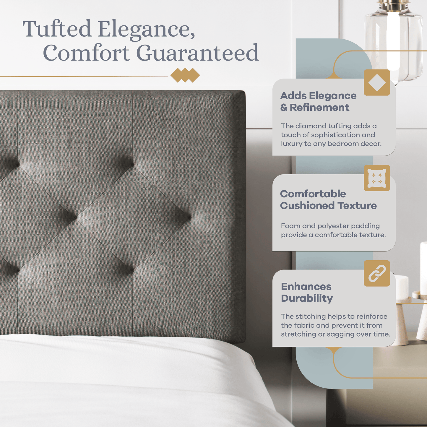 Sven & Son Diamond-Tufted Mid-Rise Upholstered Headboard Furniture Sven & Son