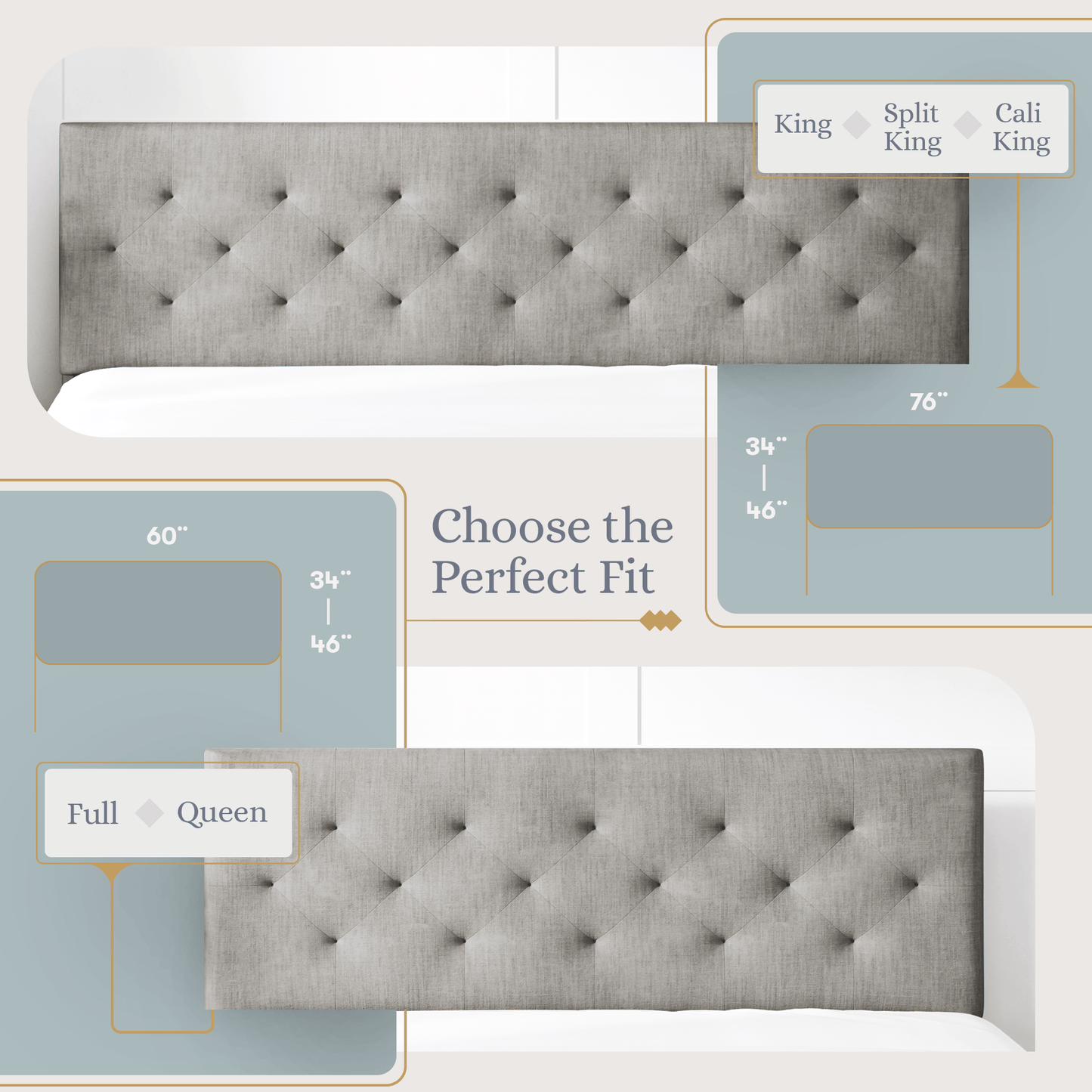 Sven & Son Diamond-Tufted Mid-Rise Upholstered Headboard Furniture Sven & Son
