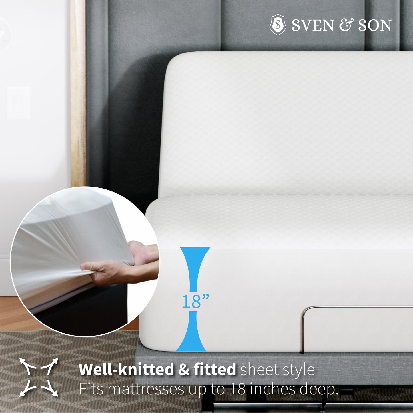 Premium Dimpled Stretch Knit Mattress Protector Bedding SVEN & SON®