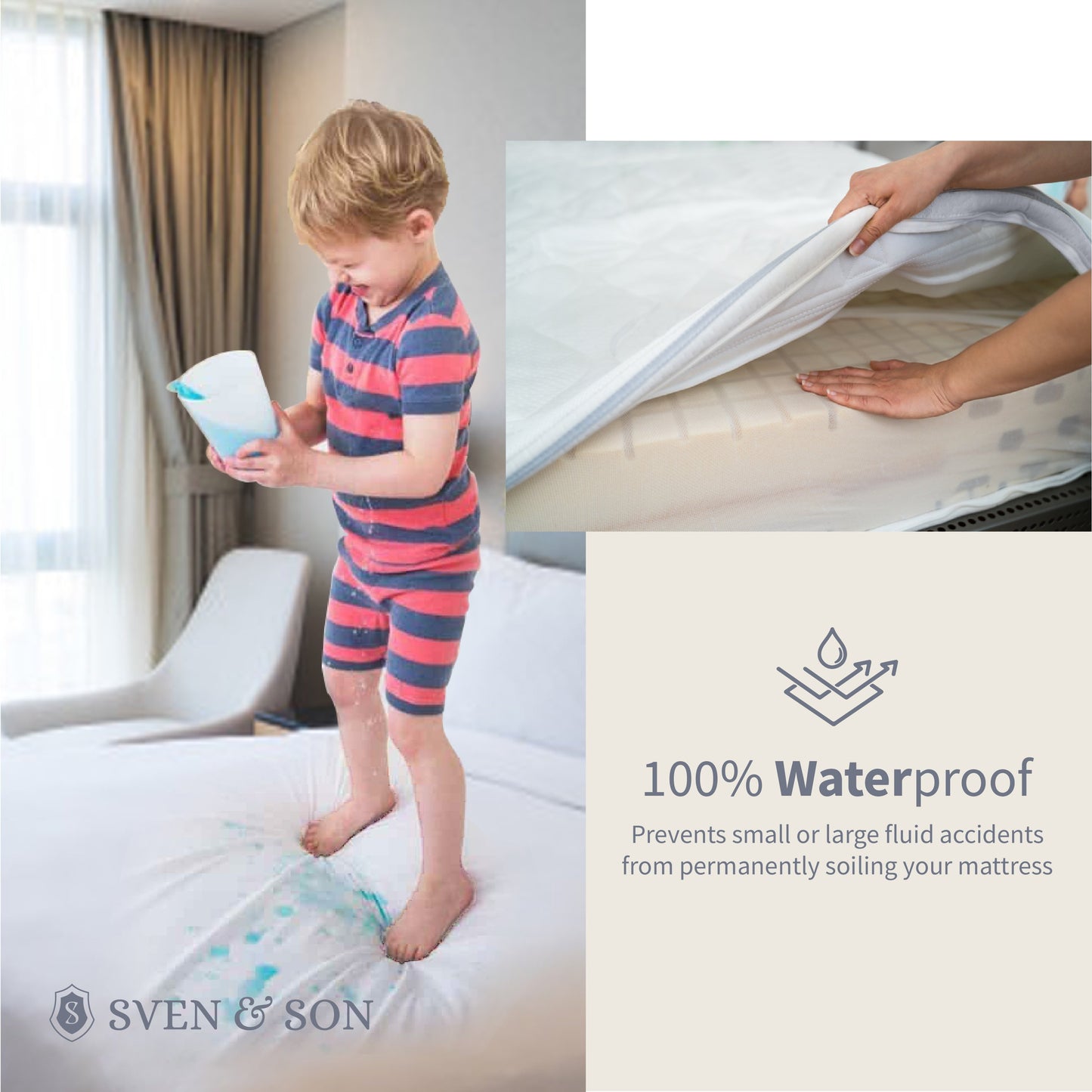 Premium Dimpled Stretch Knit Mattress Protector Bedding SVEN & SON® 