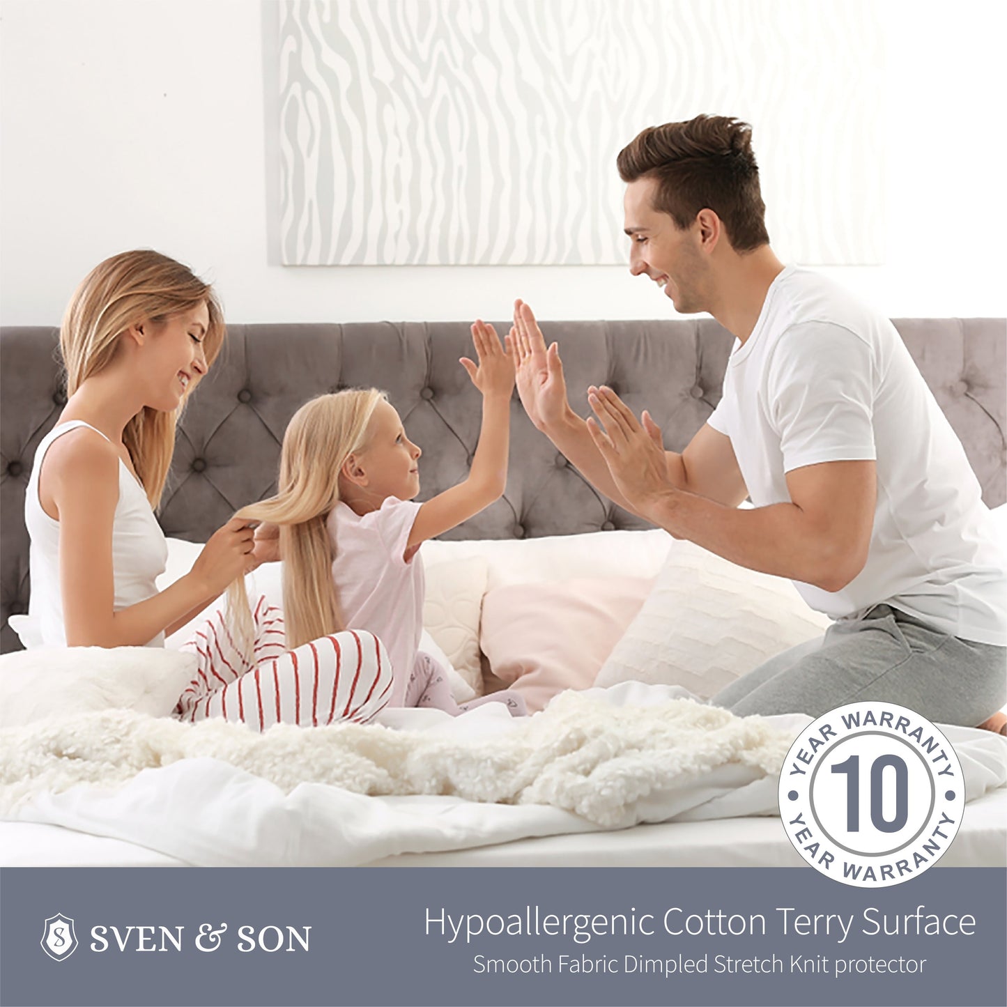 Premium Dimpled Stretch Knit Mattress Protector Bedding SVEN & SON®