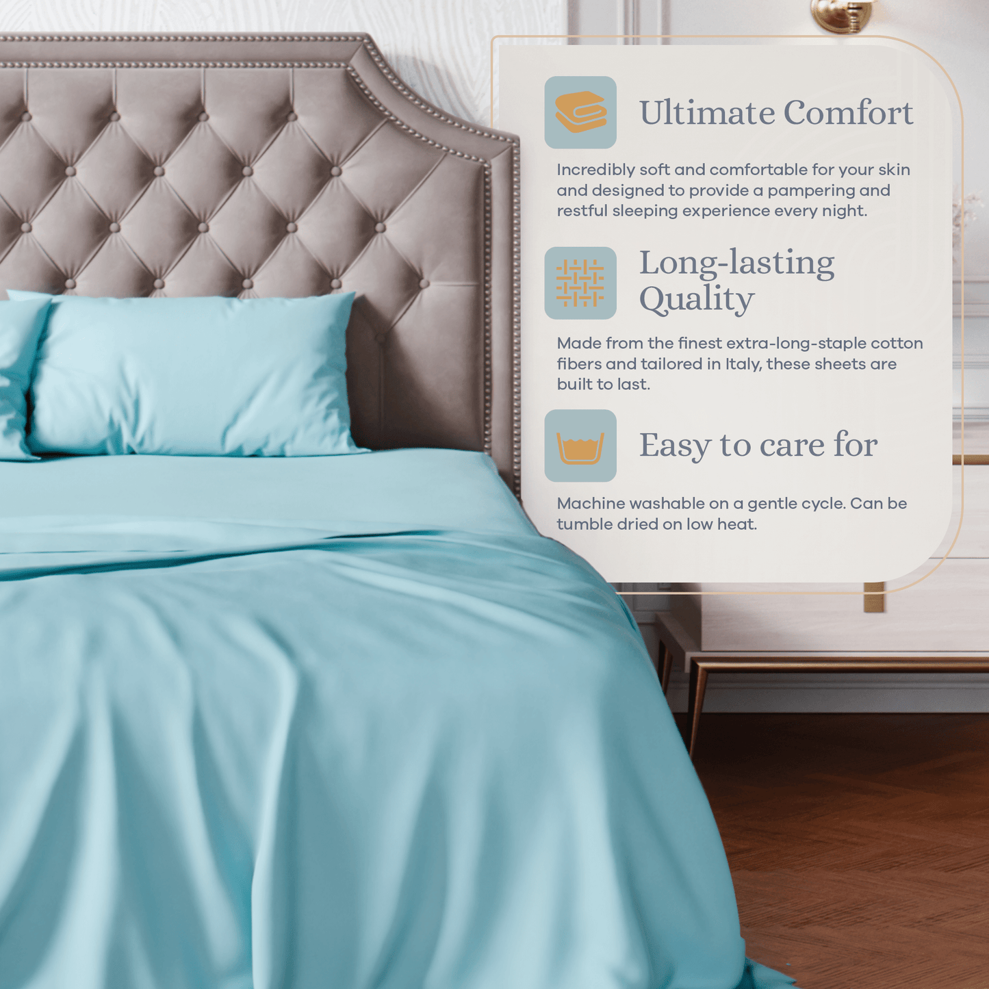 Premium Italian Crafted Sateen Sheet Set, 600-Thread-Count Sven & Son