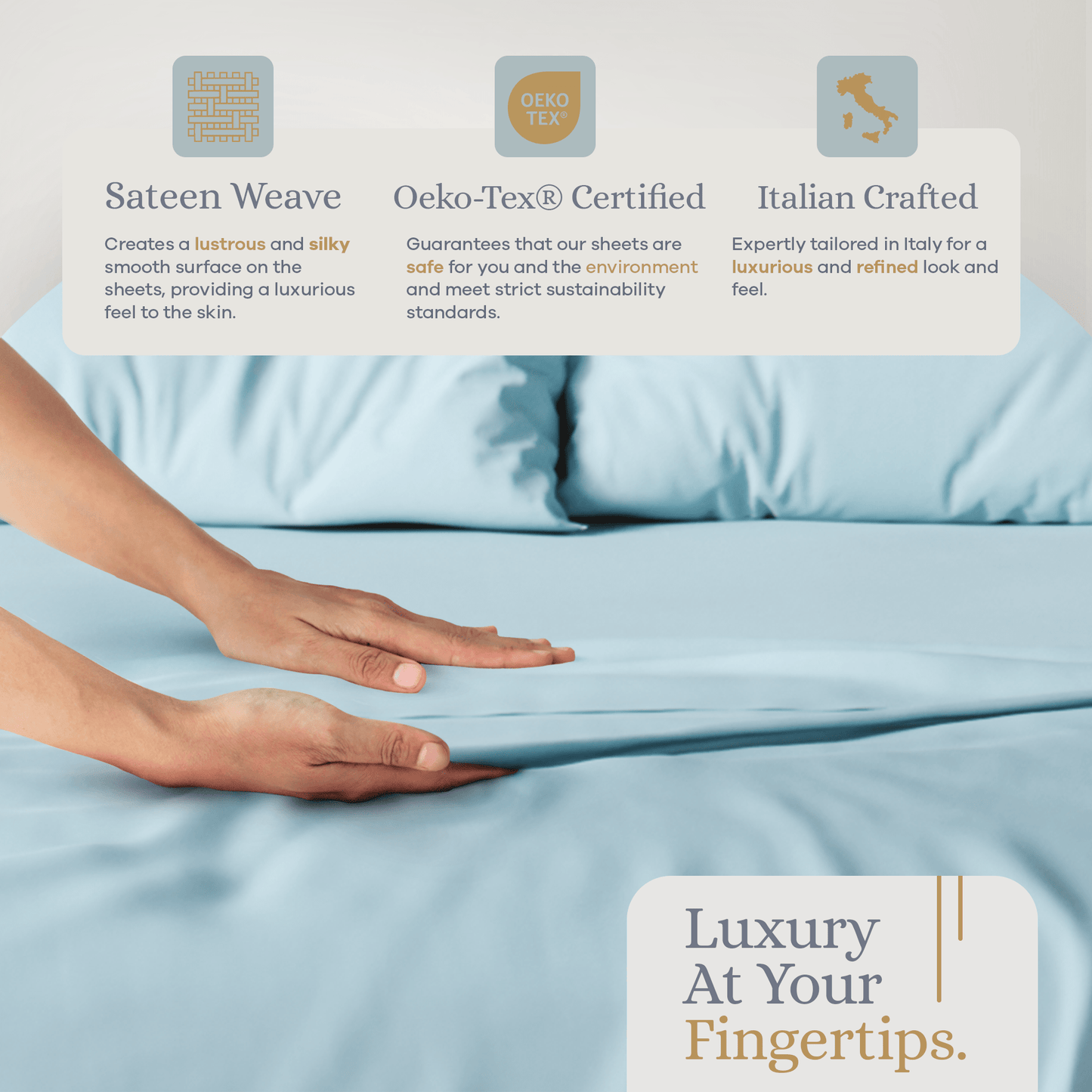 Premium Italian Crafted Sateen Sheet Set, 600-Thread-Count Sven & Son