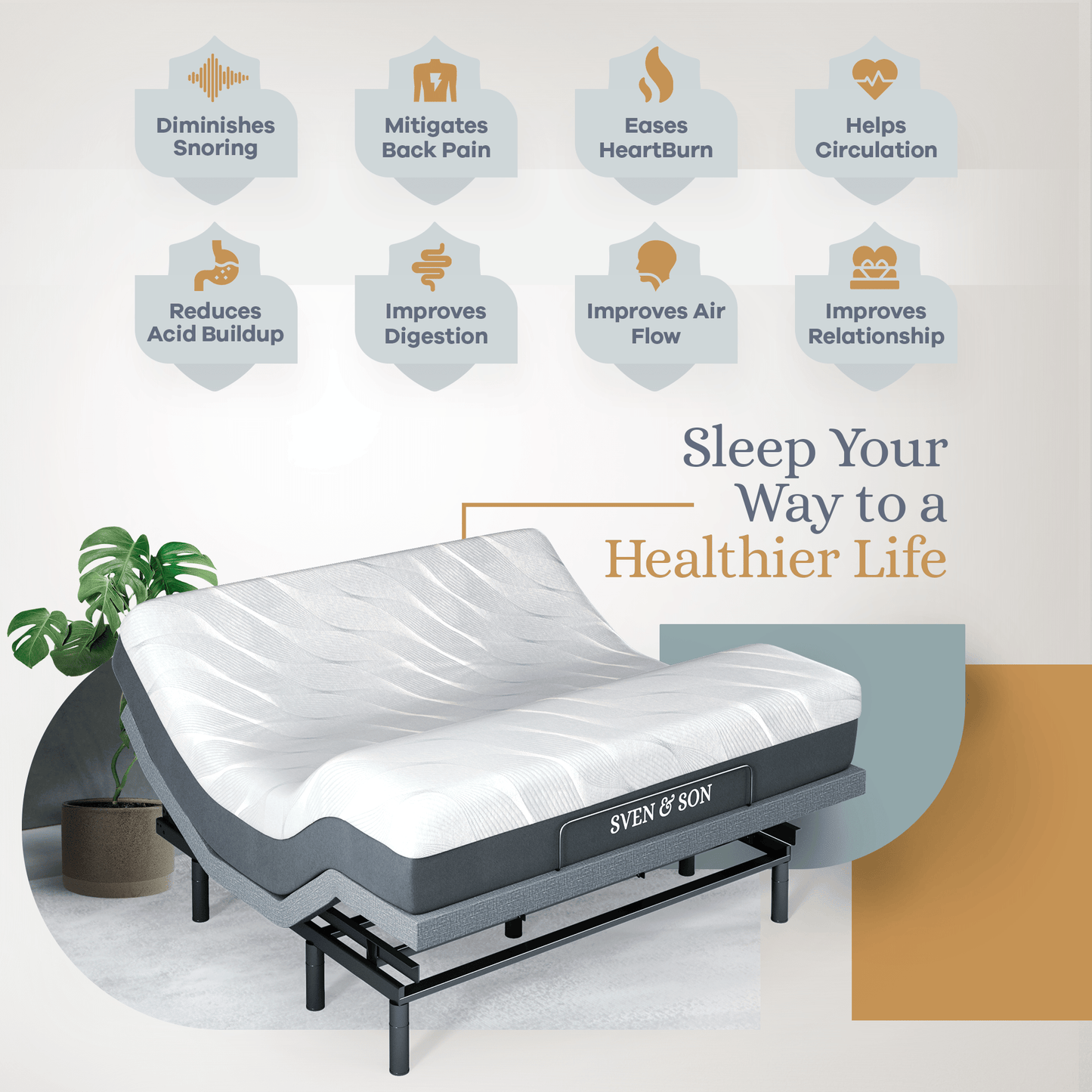 Bliss Series Adjustable Bed Base + Choice of Mattress Bundle bundle SVEN & SON®